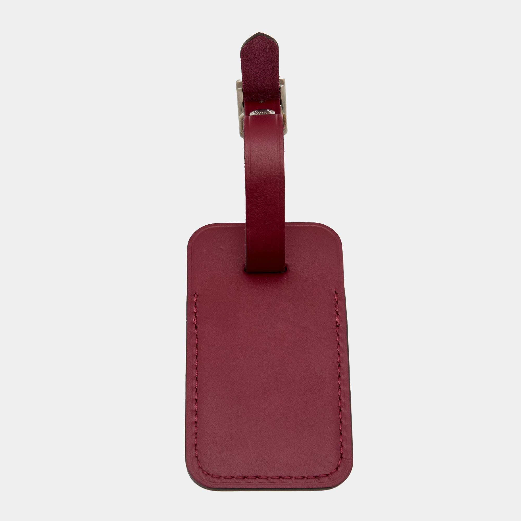 

Louis Vuitton Burgundy Leather Luggage Name Tag