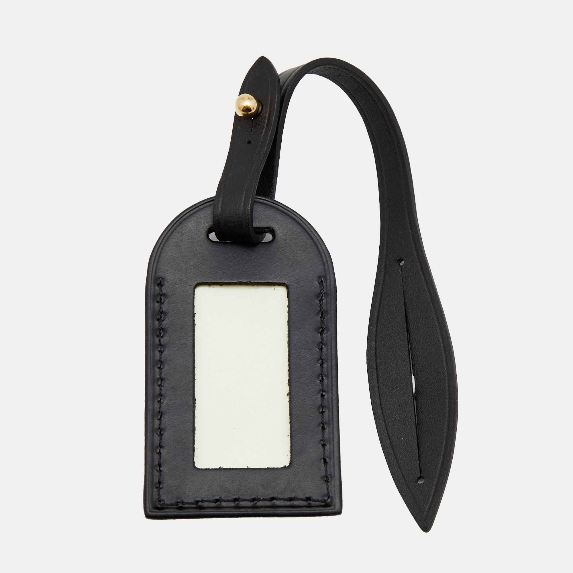 

Louis Vuitton Black Leather Luggage Name Tag