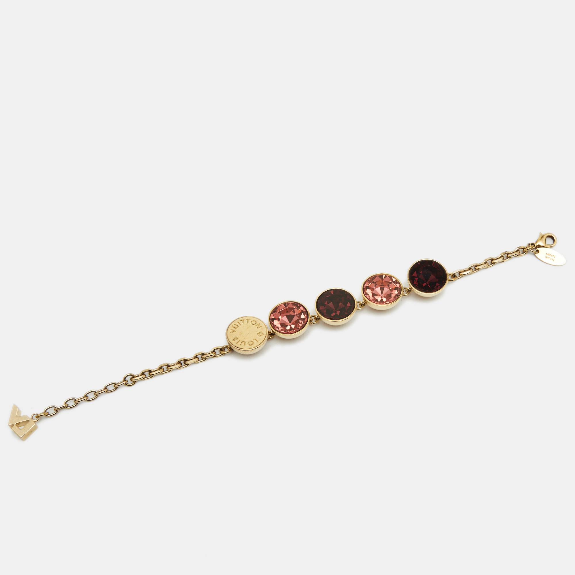 

Louis Vuitton Over the Rainbow Crystals Gold Tone Bracelet, Orange