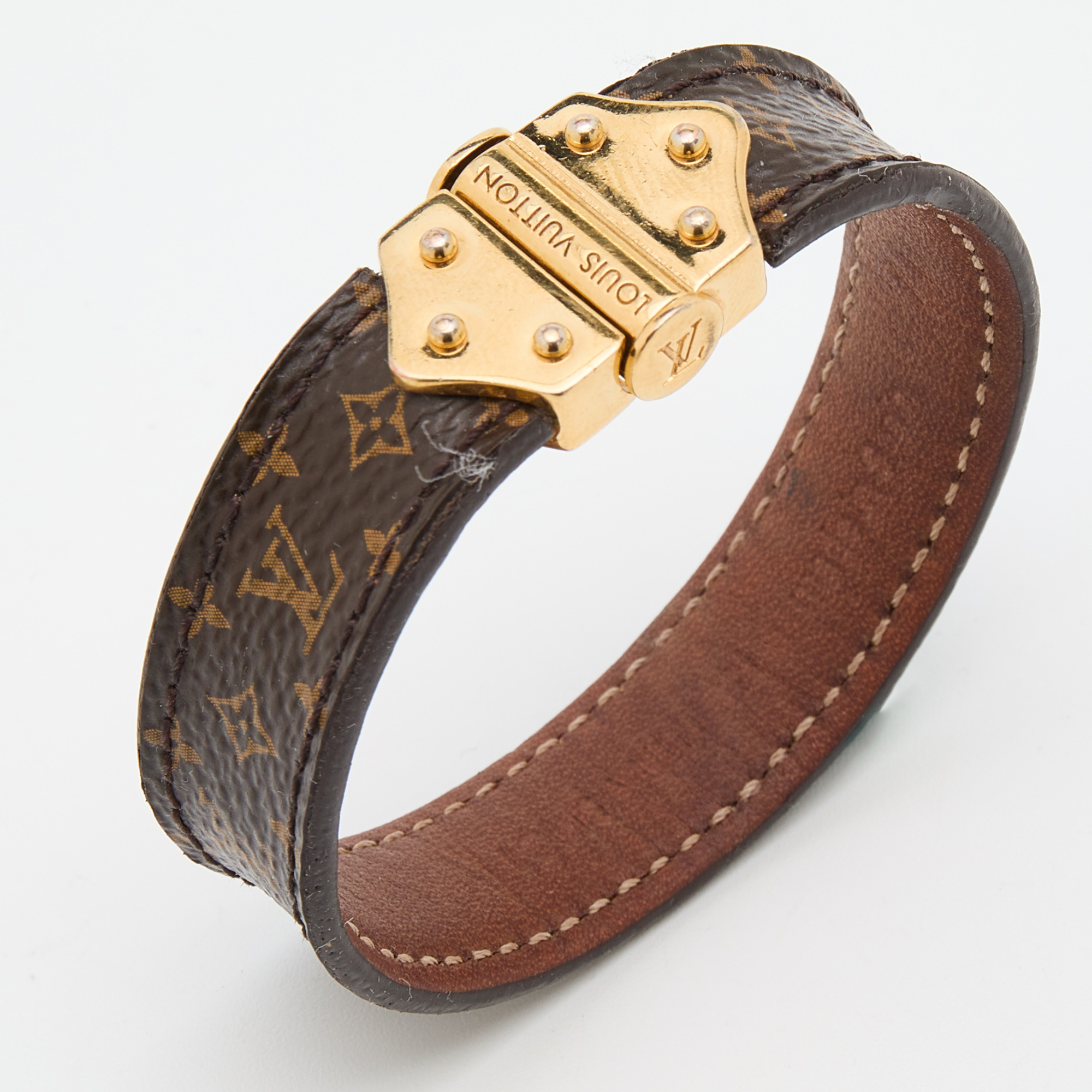

Louis Vuitton Brown Canvas Nano Monogram Bracelet Size