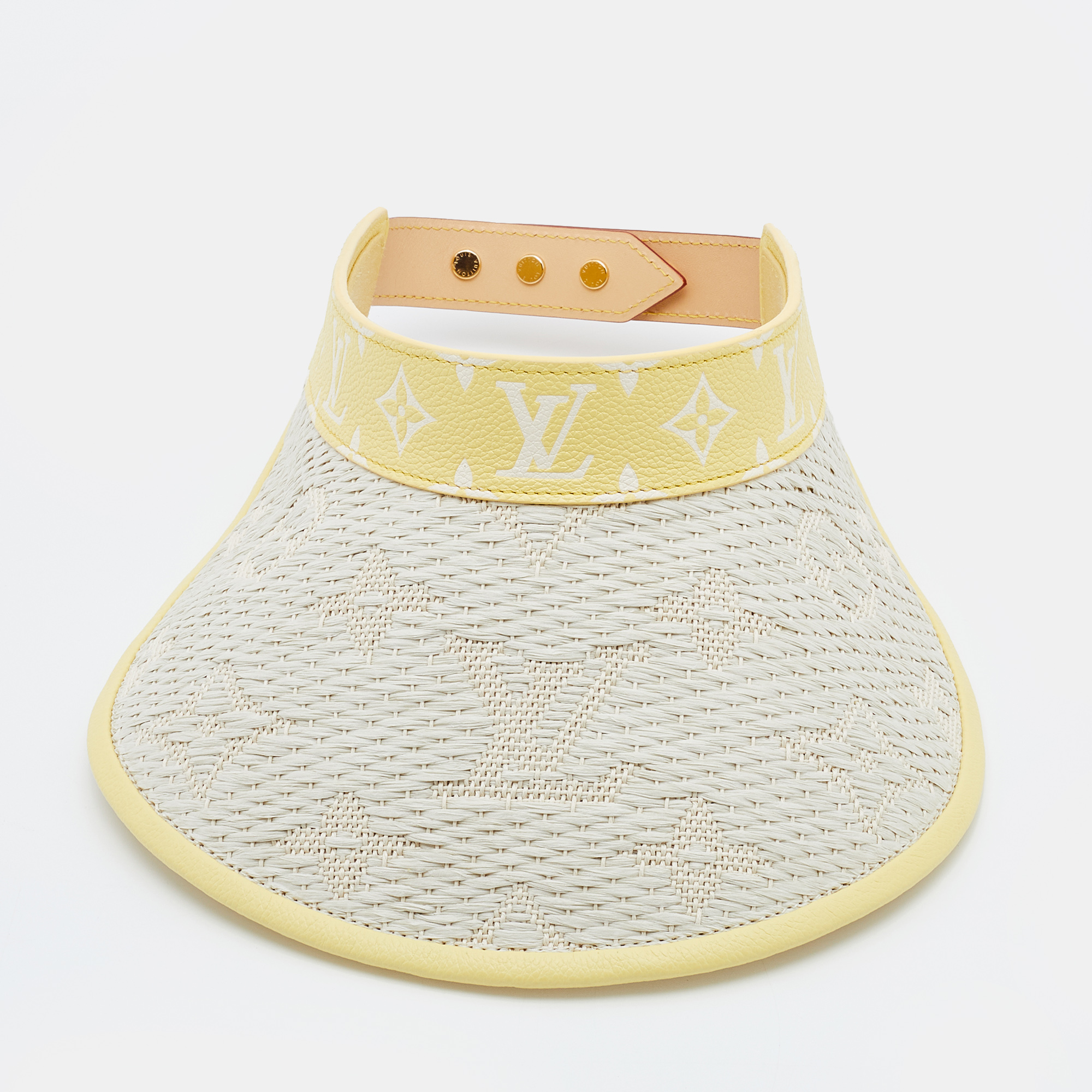 

Louis Vuitton Yellow Strawgram Raffia & Leather Visor Hat