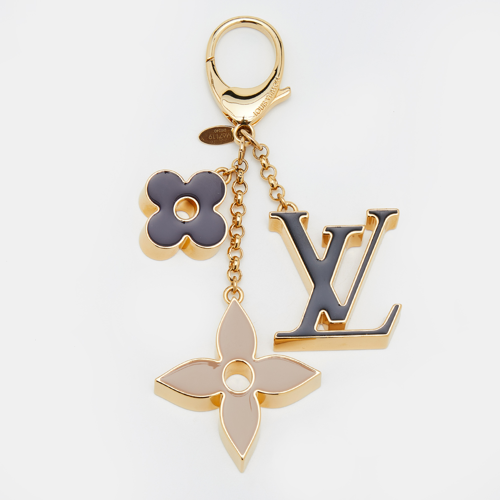

Louis Vuitton Gold Tone Fleur de Monogram Bag Charm, Multicolor