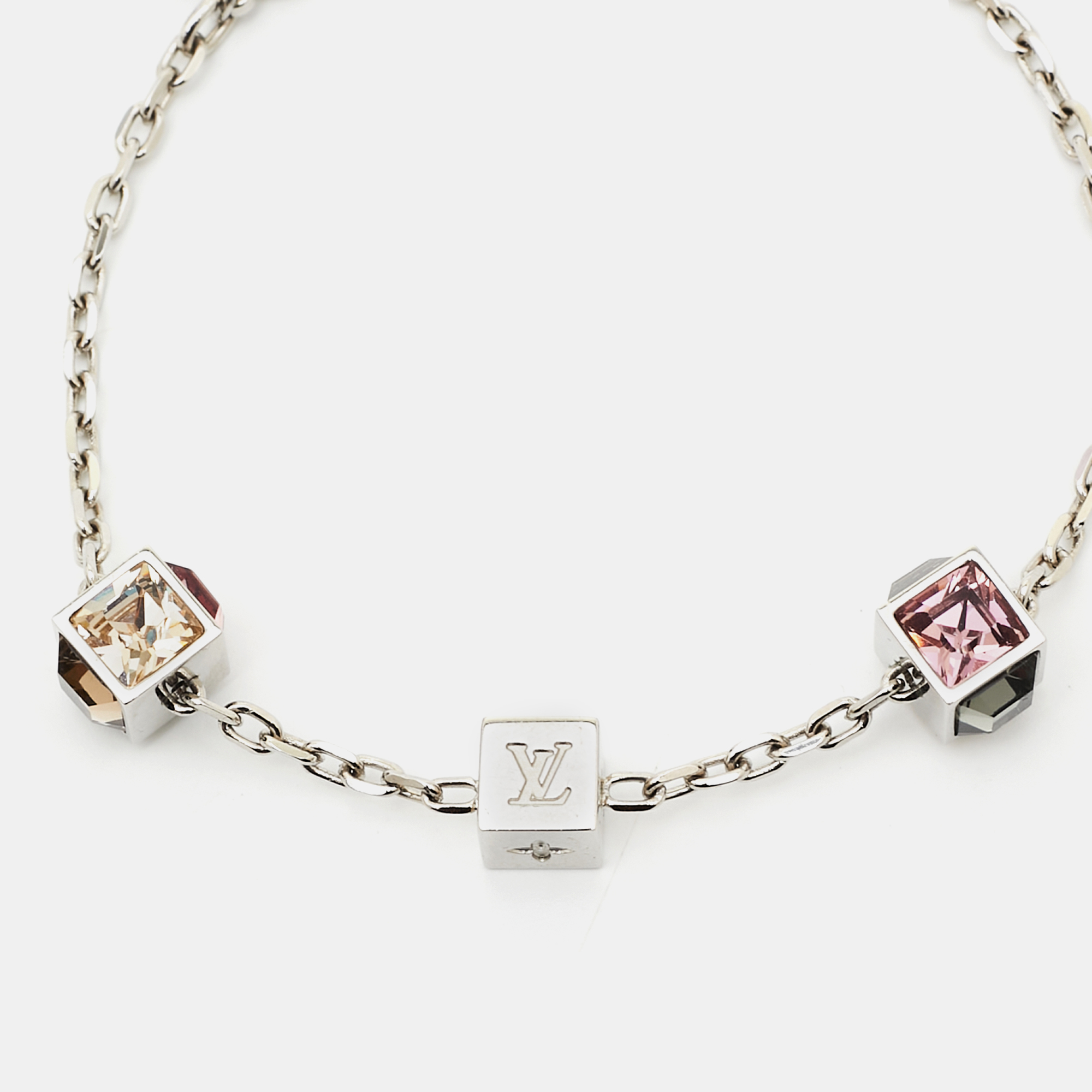 

Louis Vuitton Gamble Crystals Silver Tone Bracelet