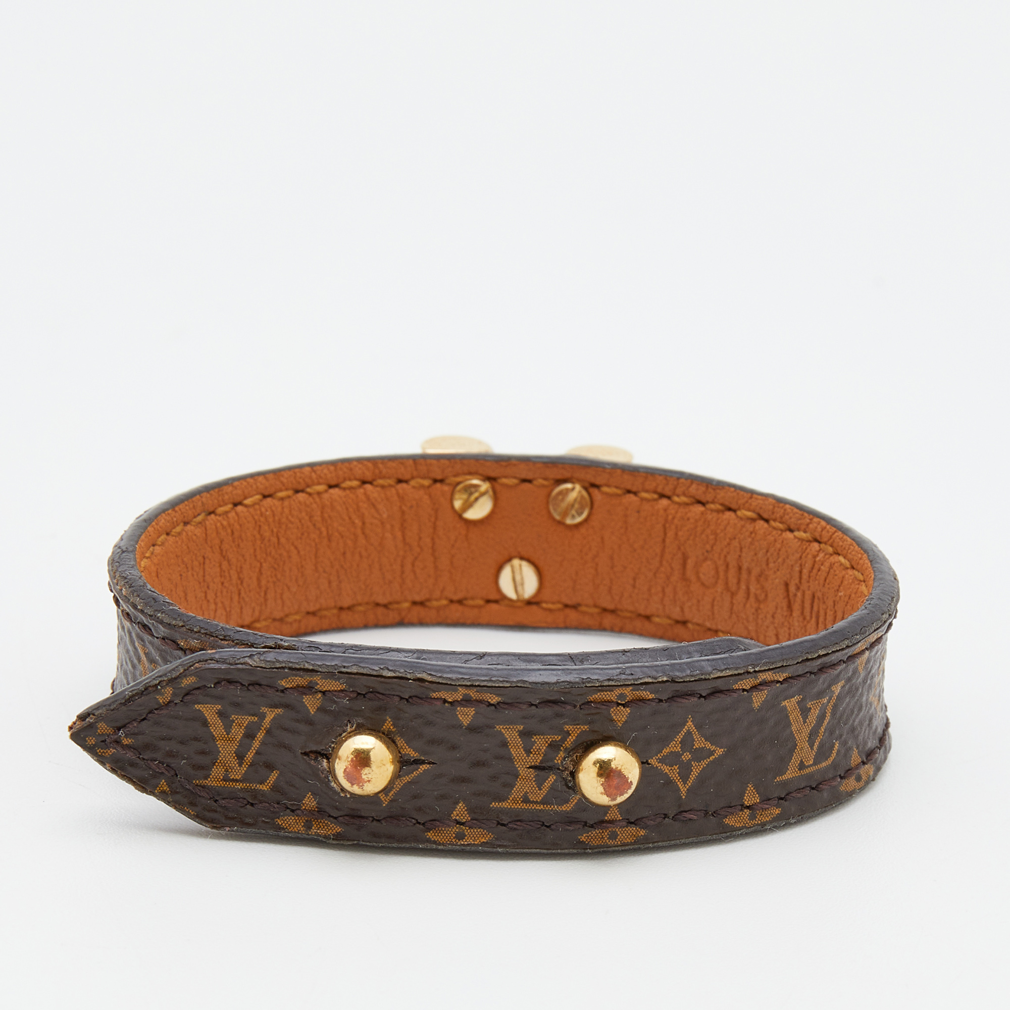 

Louis Vuitton Brown Monogram Coated Leather Essential V Bracelet
