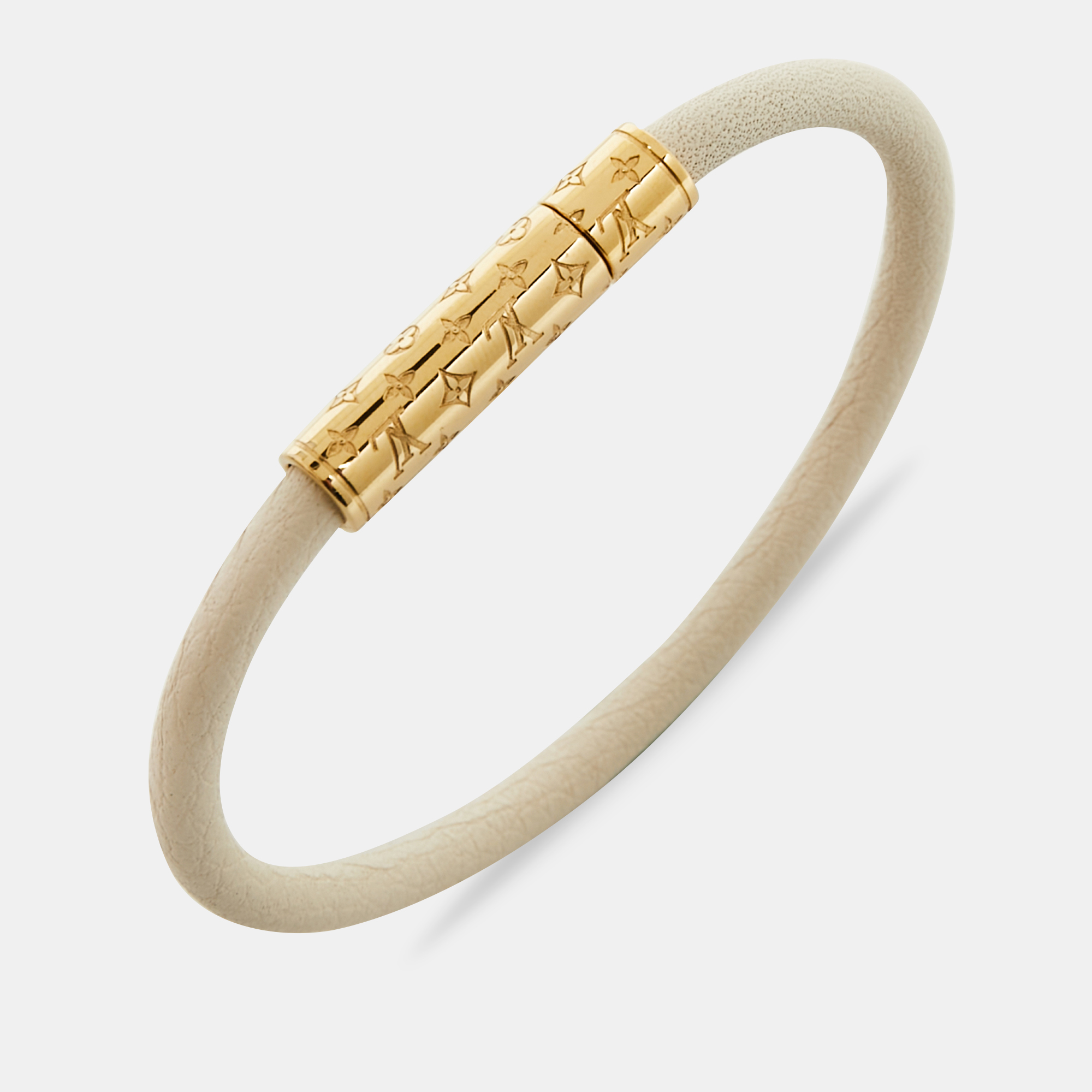 

Louis Vuitton White Leather Confidential Bracelet