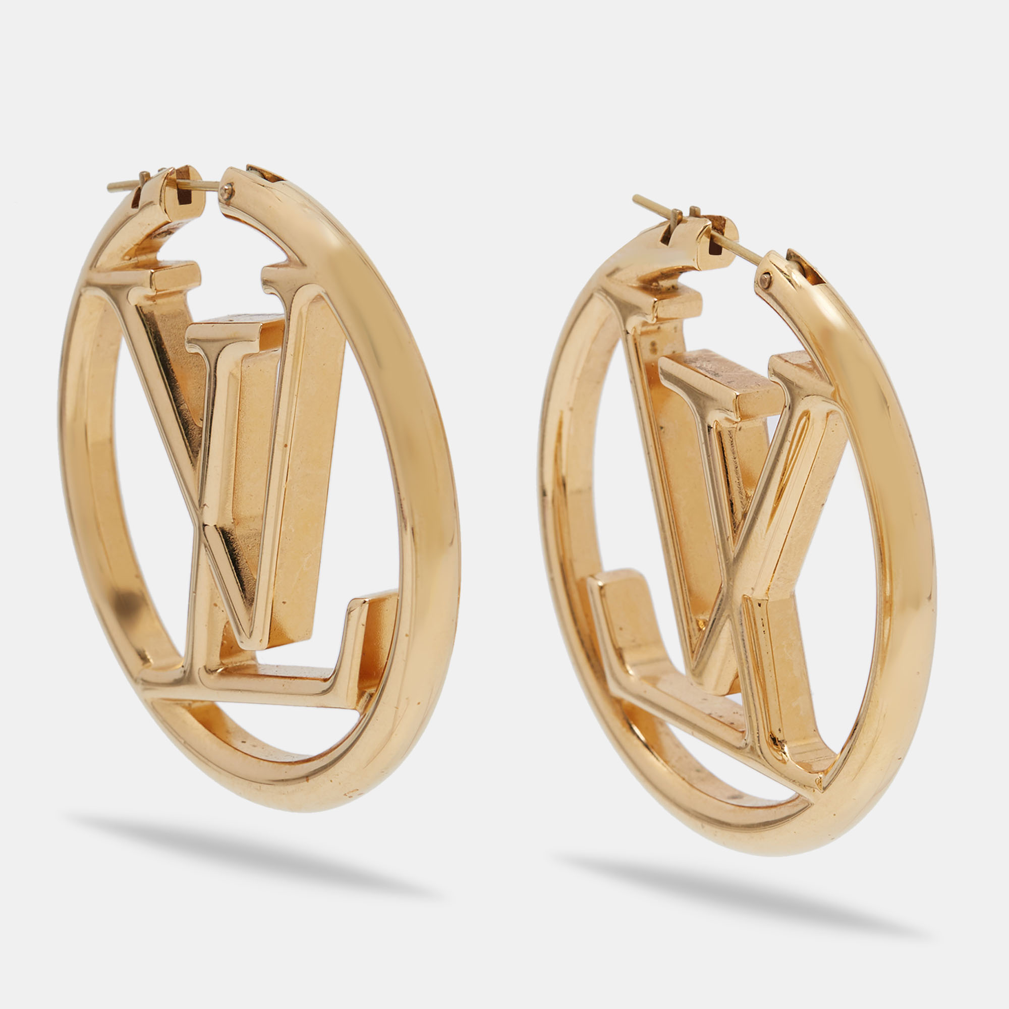 

Louis Vuitton Gold Tone Louise Hoop Earrings