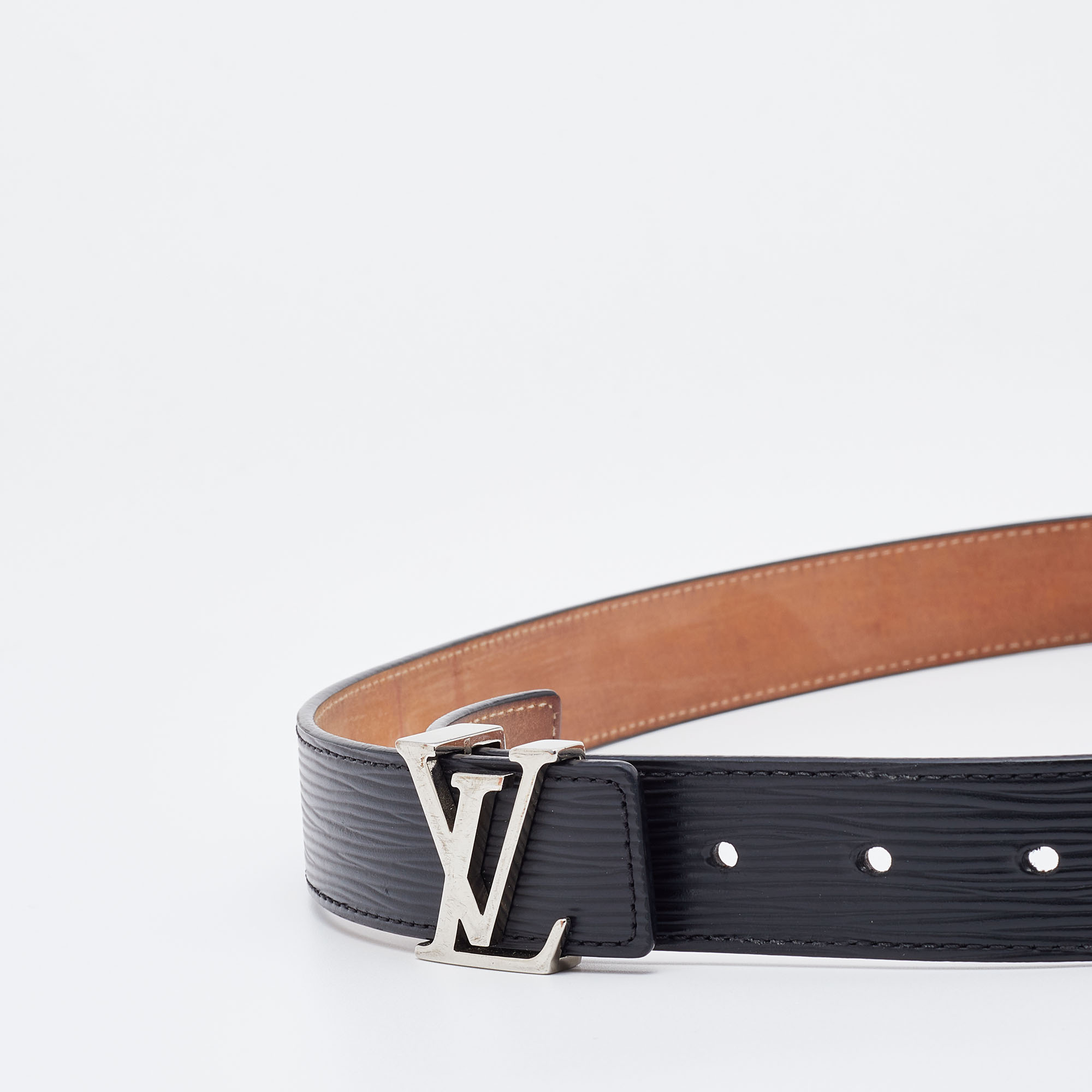 

Louis Vuitton Black Epi Leather LV Initiales Belt