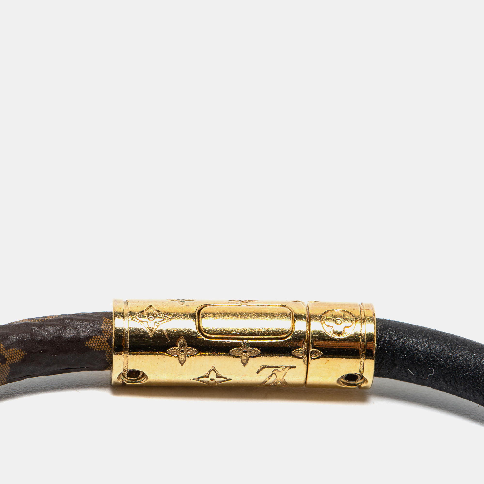 

Louis Vuitton Gold Tone Daily Confidential Wrap Bracelet, Brown