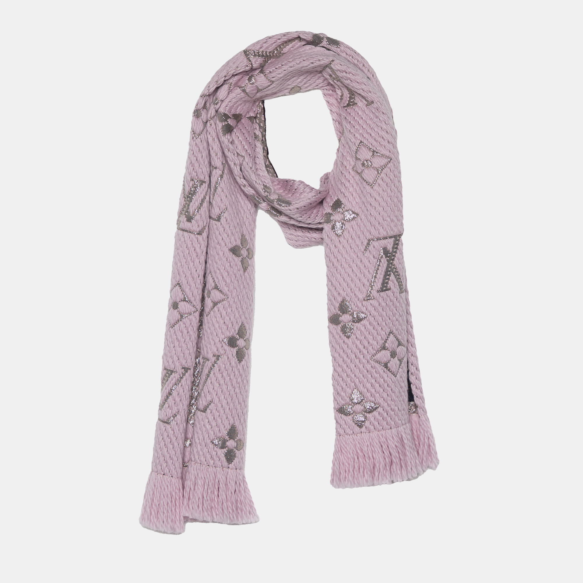 

Louis Vuitton Beige Logomania Wool & Silk Shine Scarf