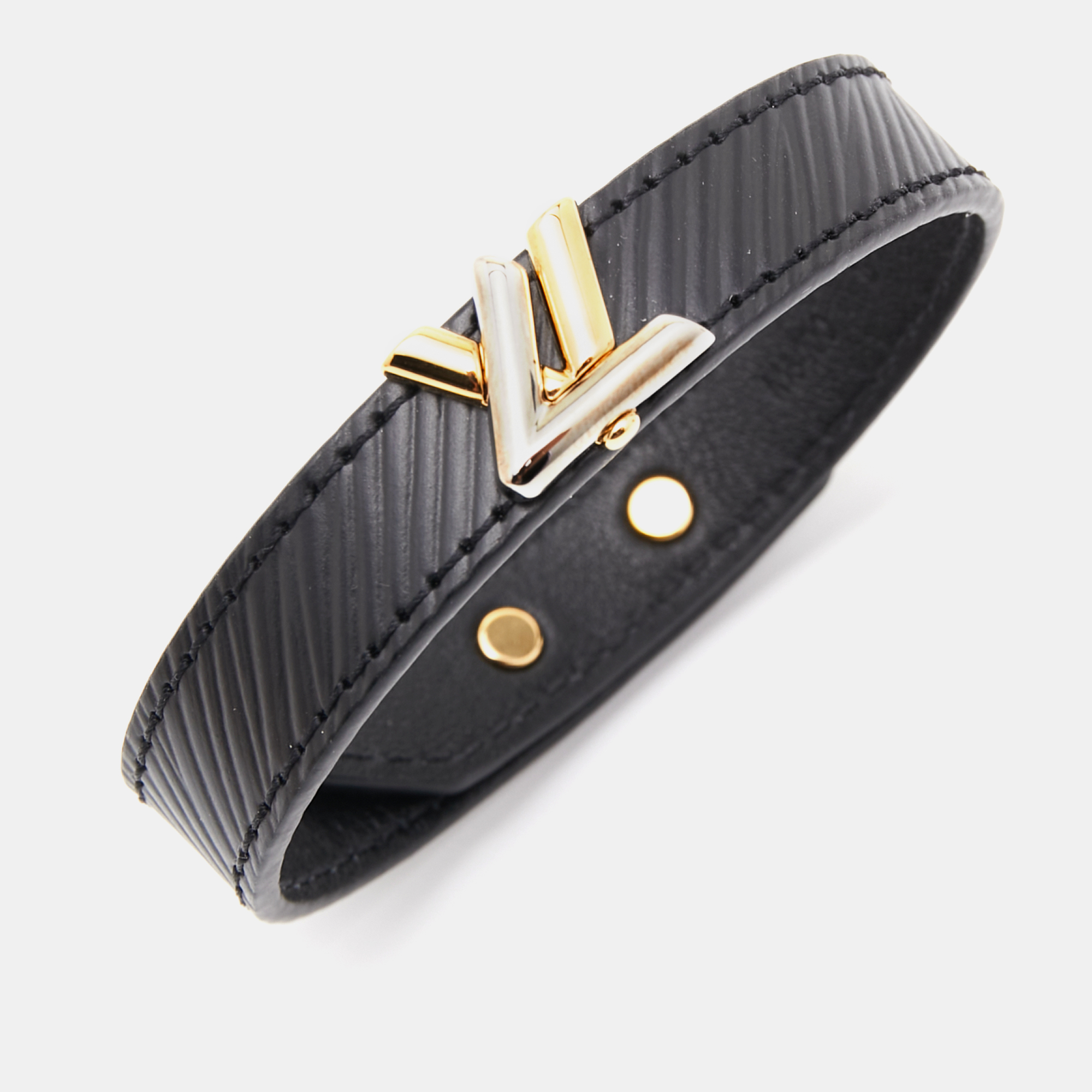 

Louis Vuitton Black Epi Leather LV Twist Bracelet 19