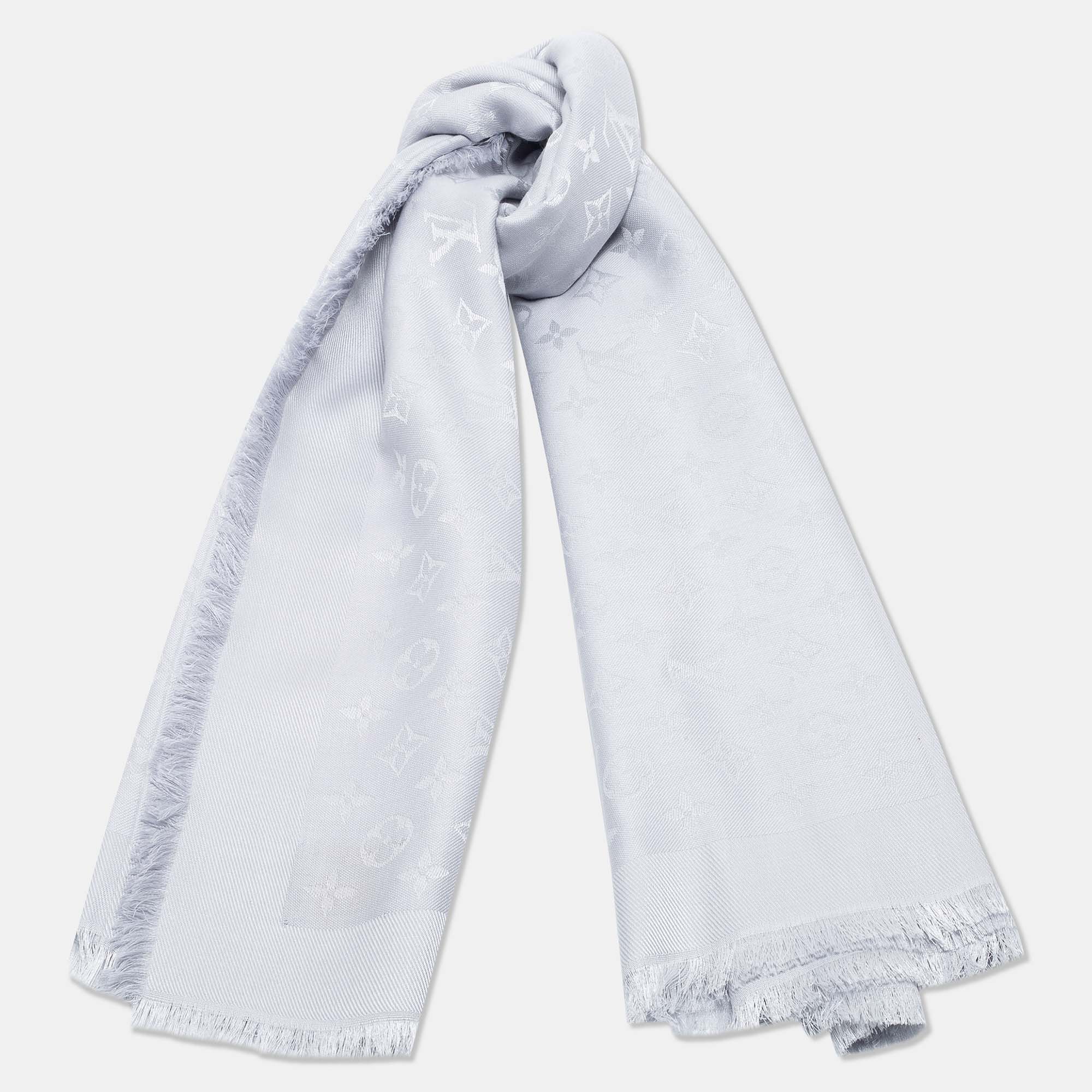 

Louis Vuitton Grey Classic Monogram Wool & Silk Shawl