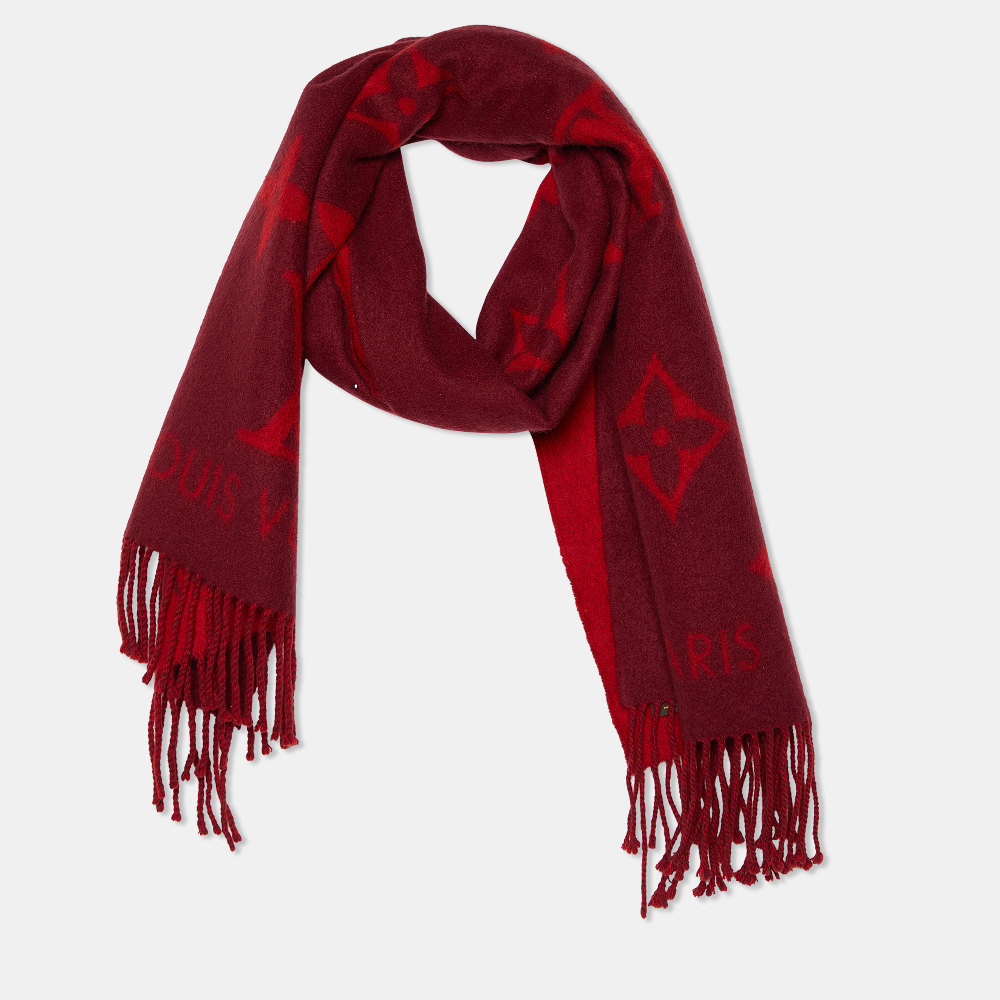 

Louis Vuitton Cherry Red Reykjavik Cashmere Scarf