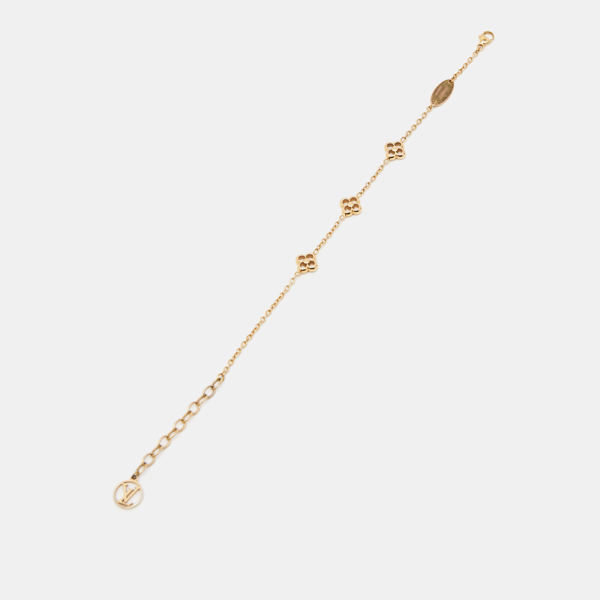 

Louis Vuitton Gold Tone Flowerfull Station Bracelet