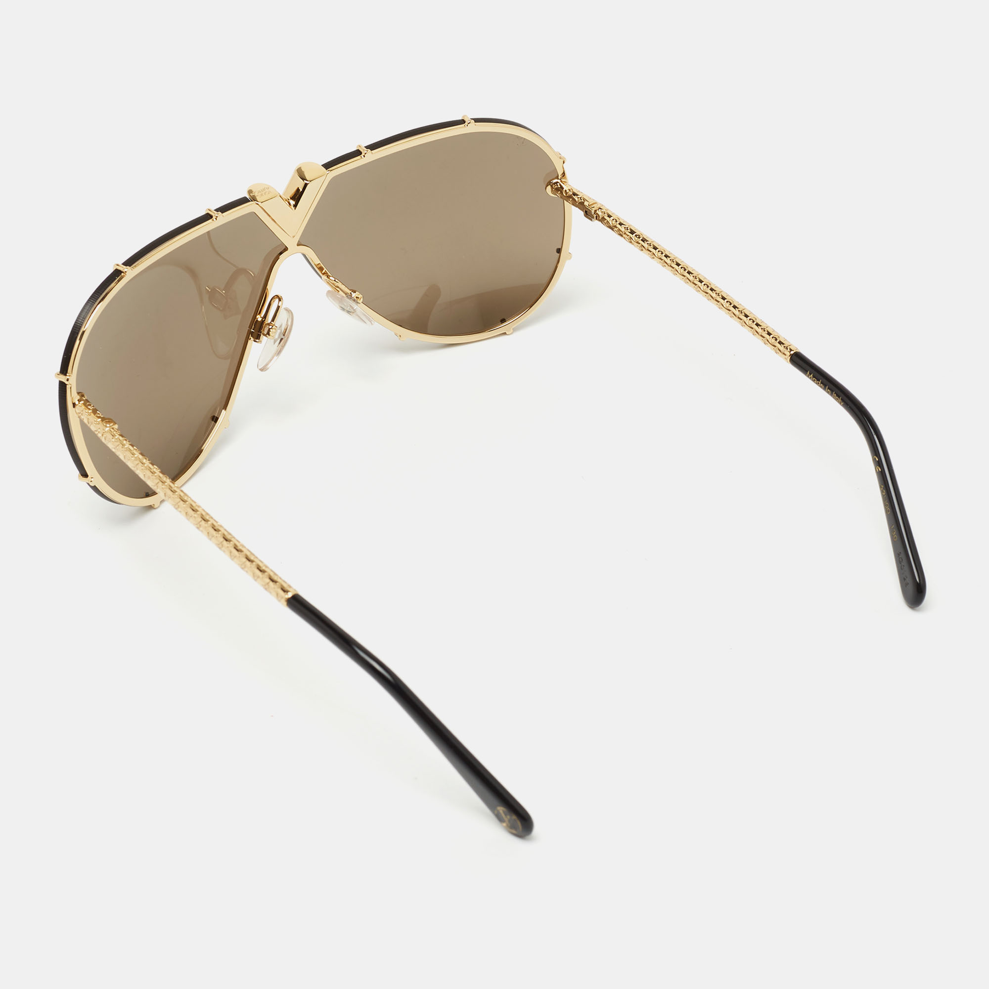 LOUIS VUITTON Metal LV Drive Sunglasses Z0897W Black Gold 1167985