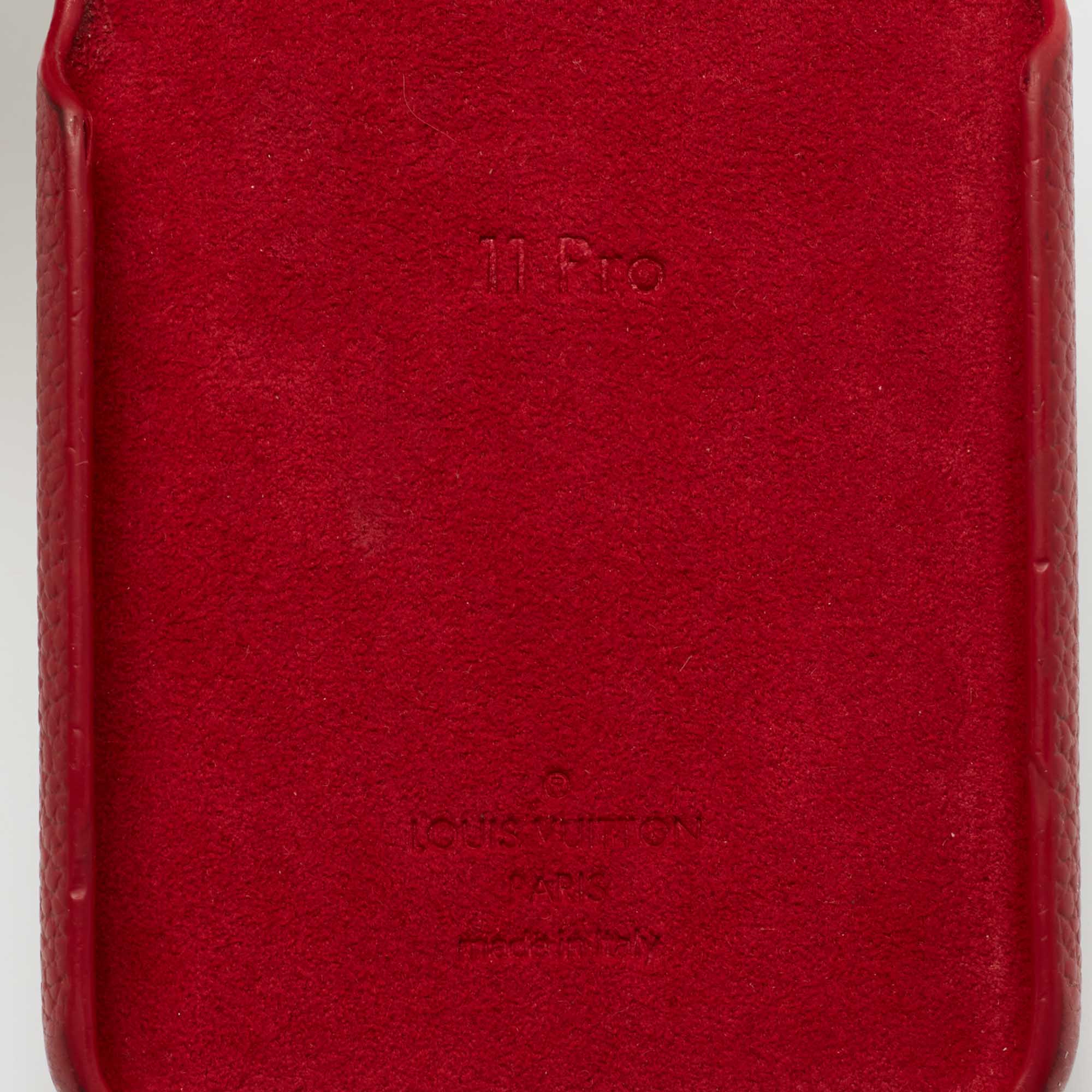 Louis Vuitton Red Leather and Monogram Canvas iPhone 11Pro Bumper Case Louis  Vuitton