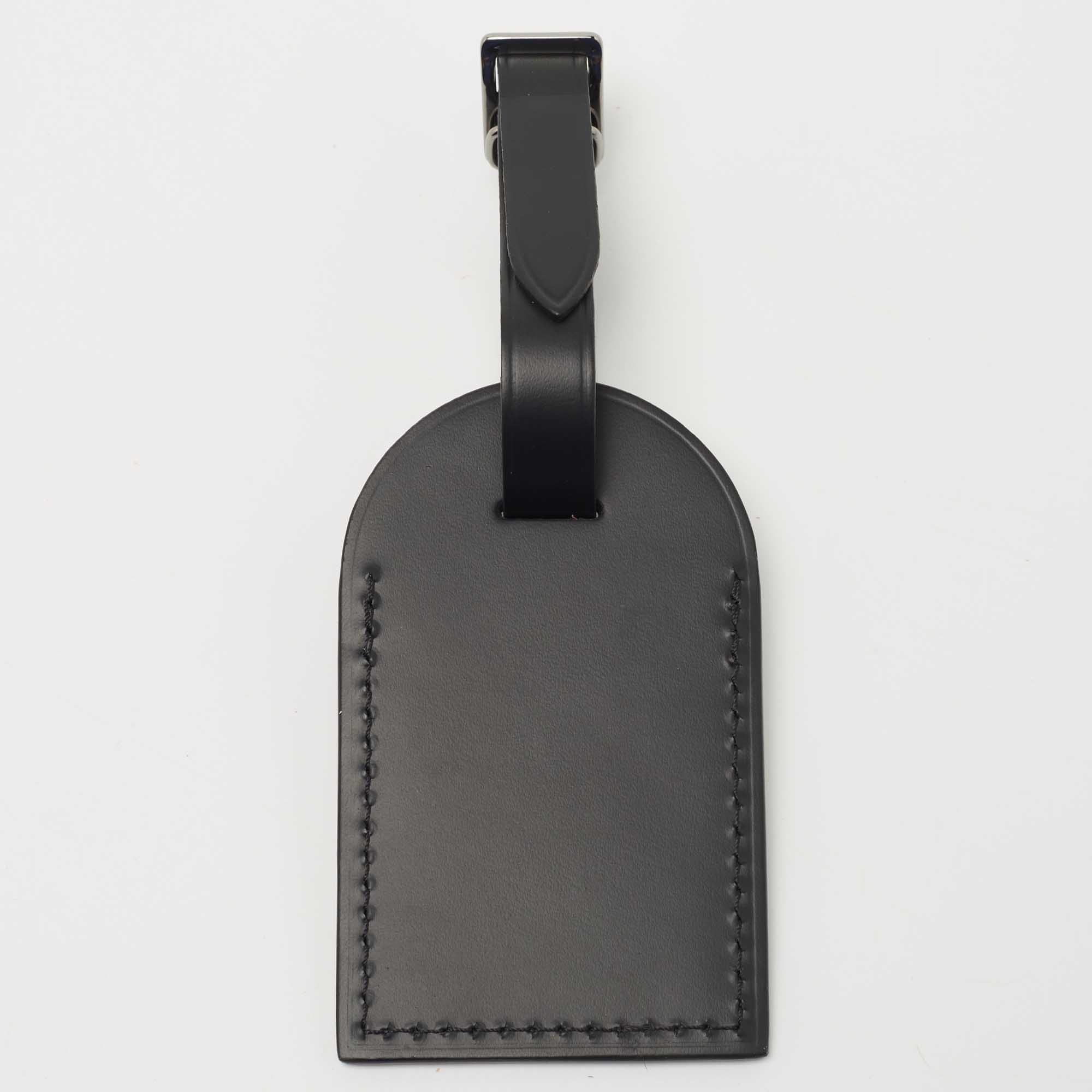 

Louis Vuitton Black Leather Luggage Name Tag