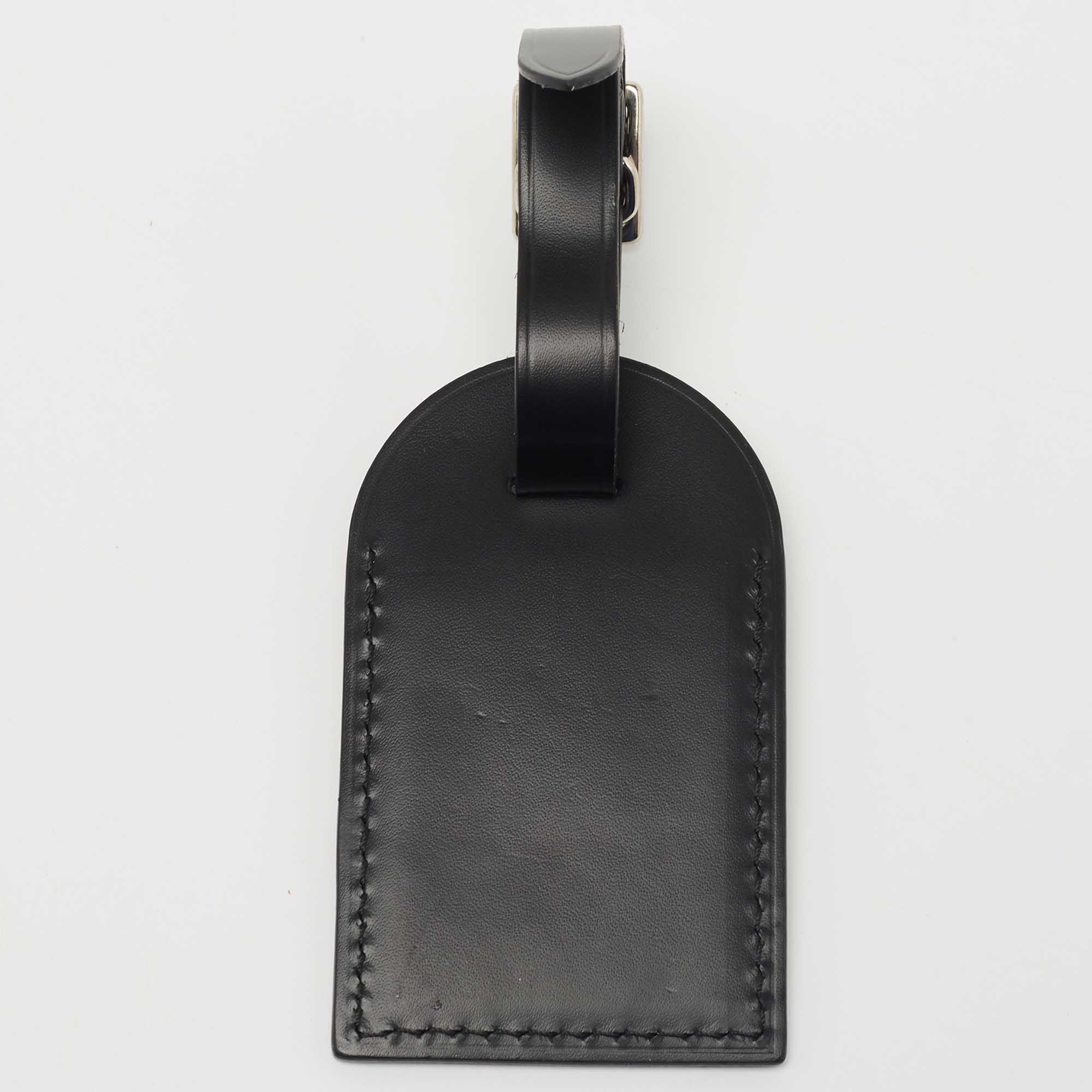 

Louis Vuitton Black Leather Luggage Name Tag