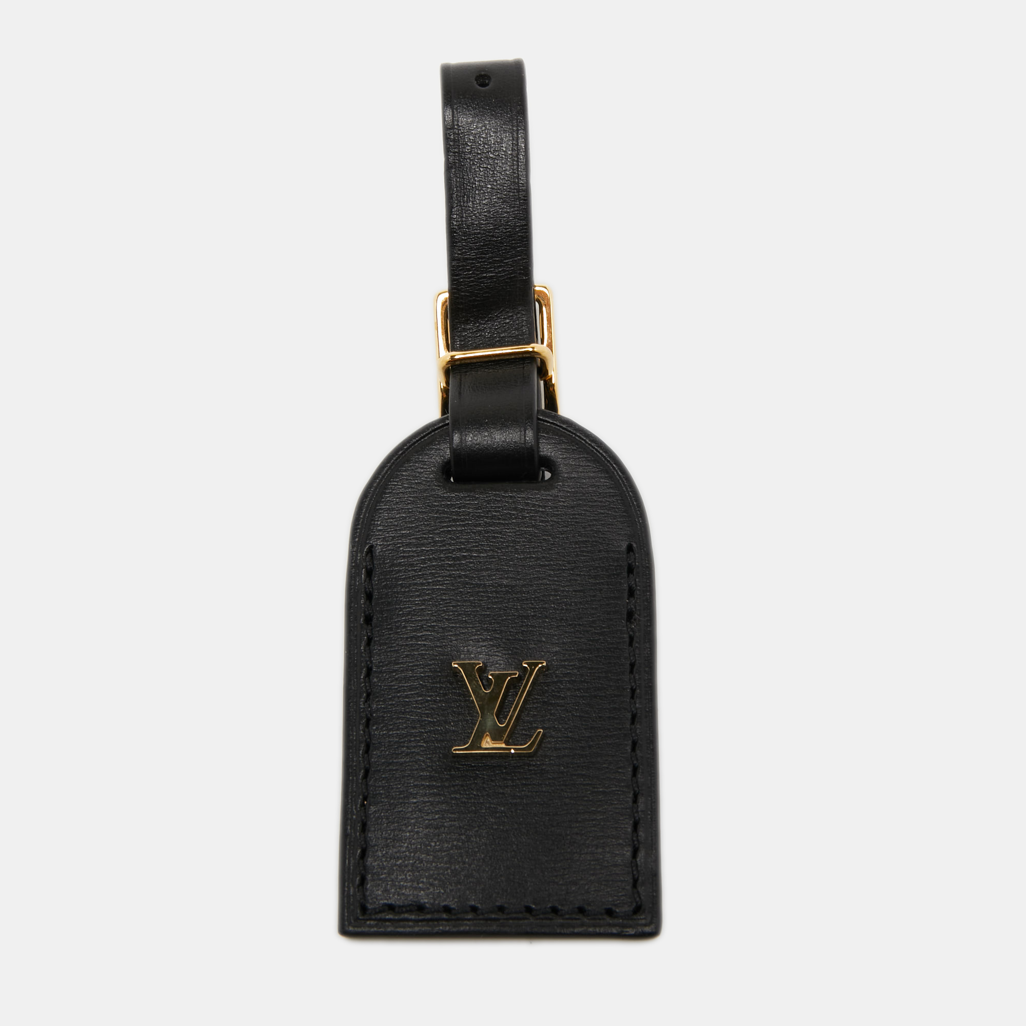 

Louis Vuitton Black Leather Name Tag