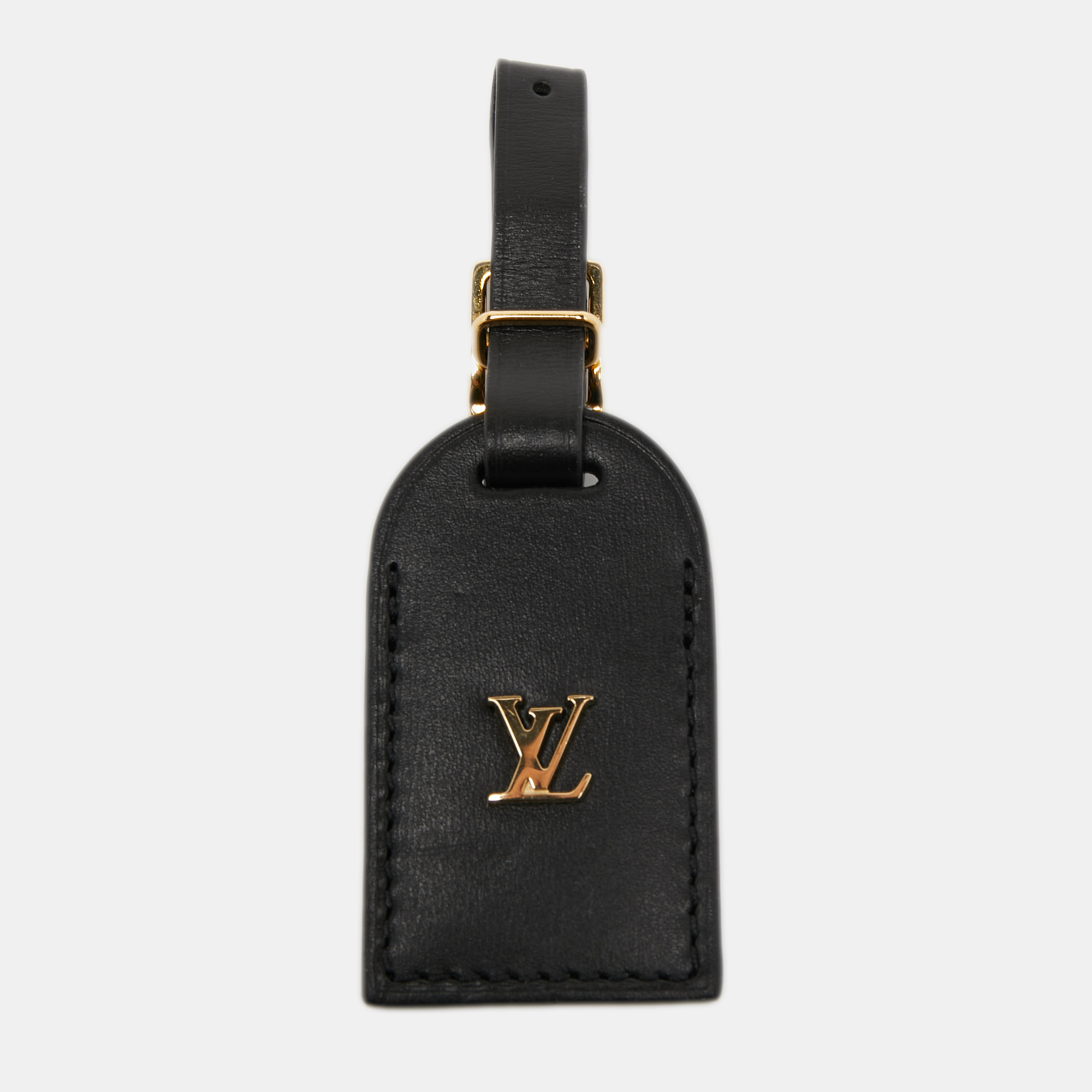 

Louis Vuitton Black Leather Name Tag