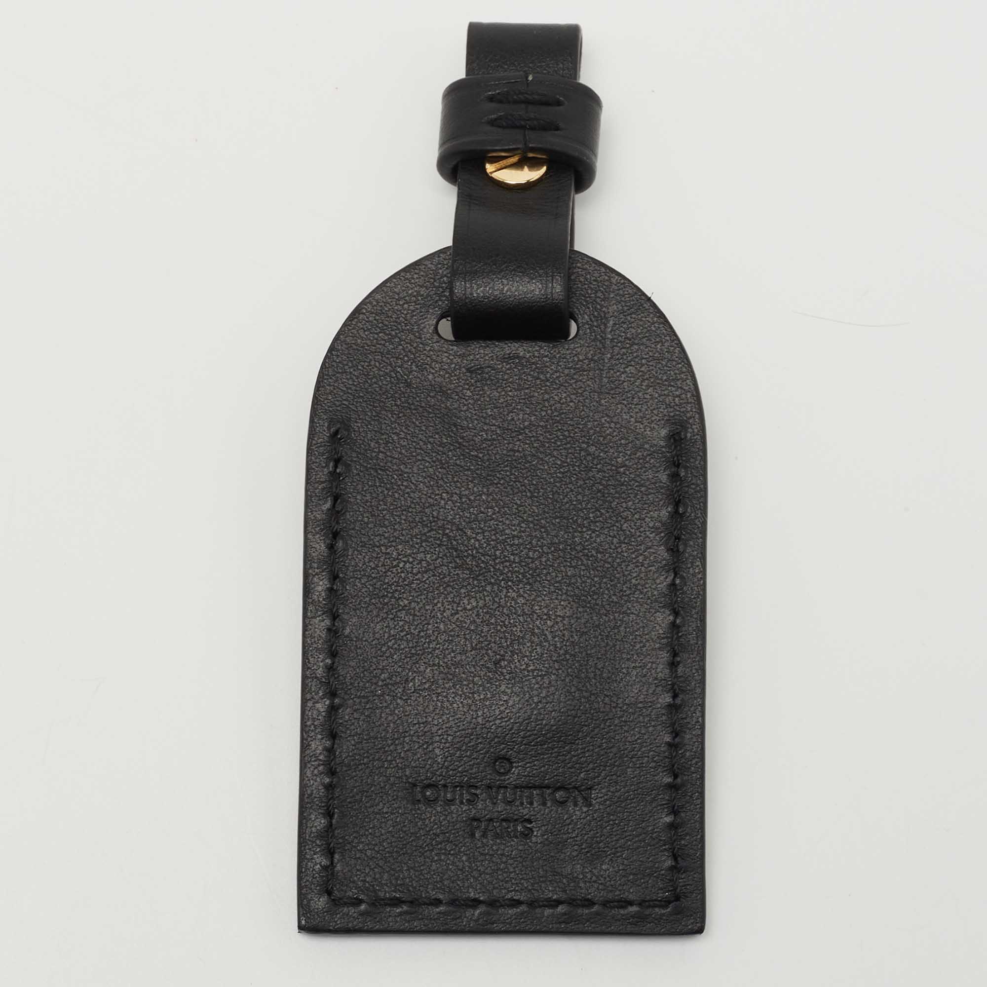 

Louis Vuitton Black Leather Luggage Name Tag