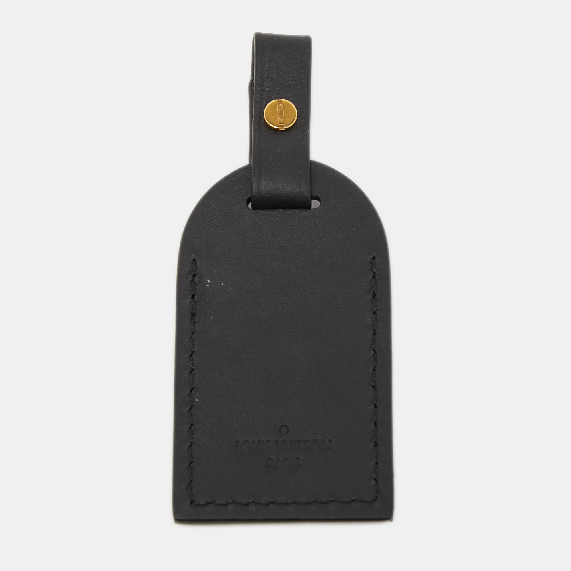 

Louis Vuitton Black Leather Luggage Tag