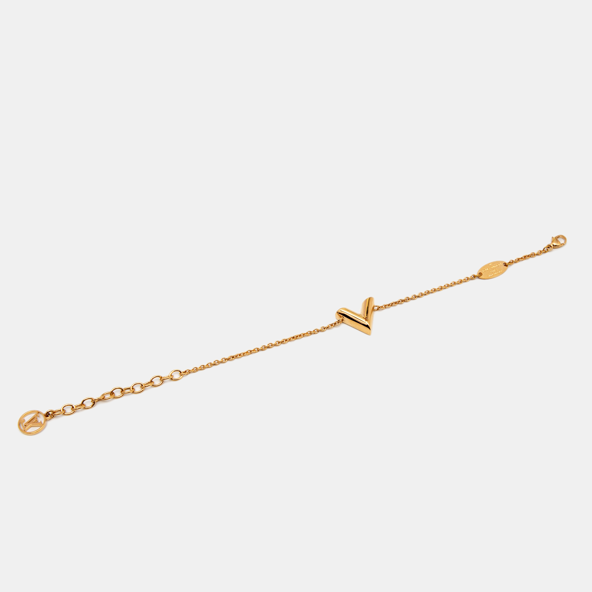 

Louis Vuitton Essential V Gold Tone Bracelet