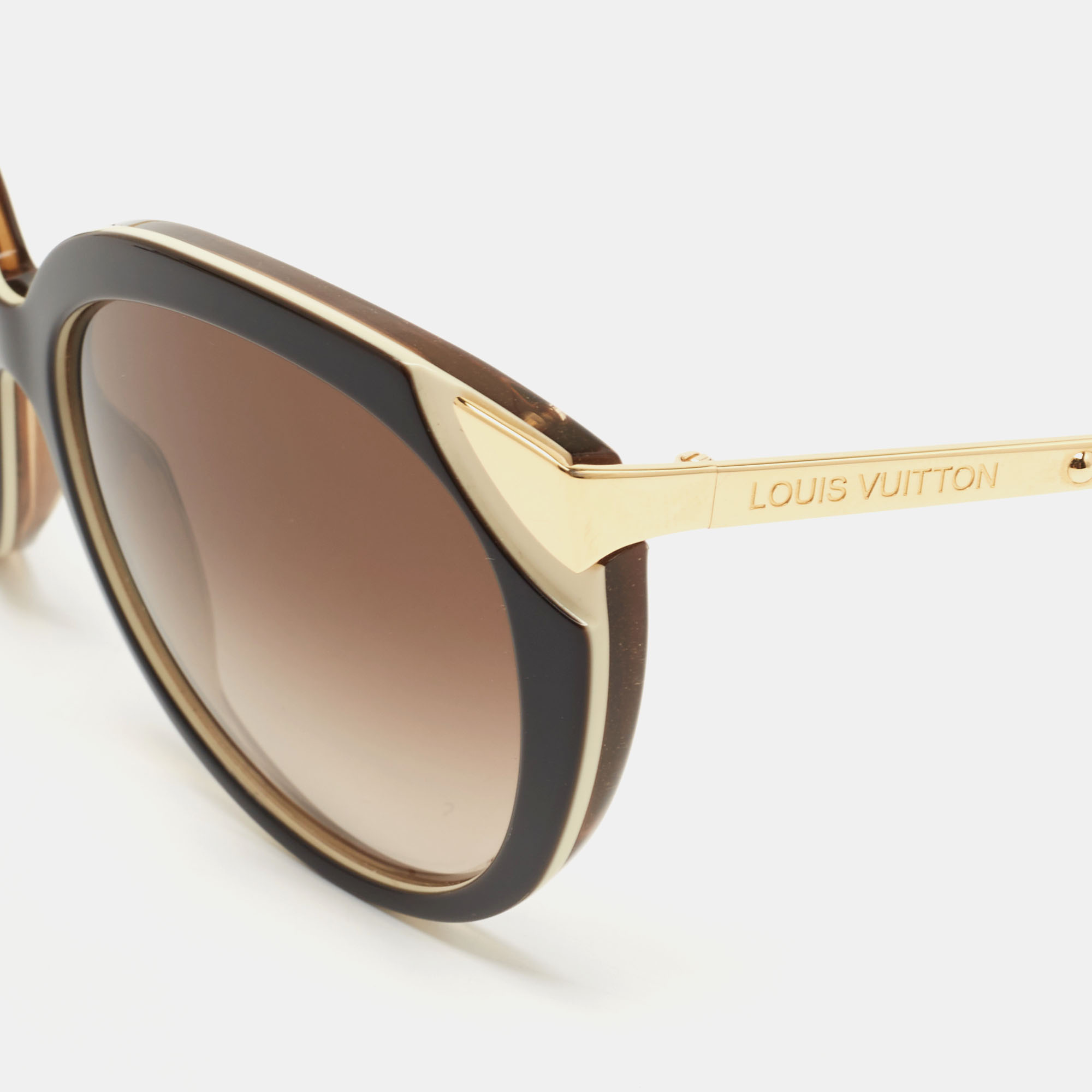

Louis Vuitton Gold/Brown Amber Z0620W Cat Eye Sunglasses