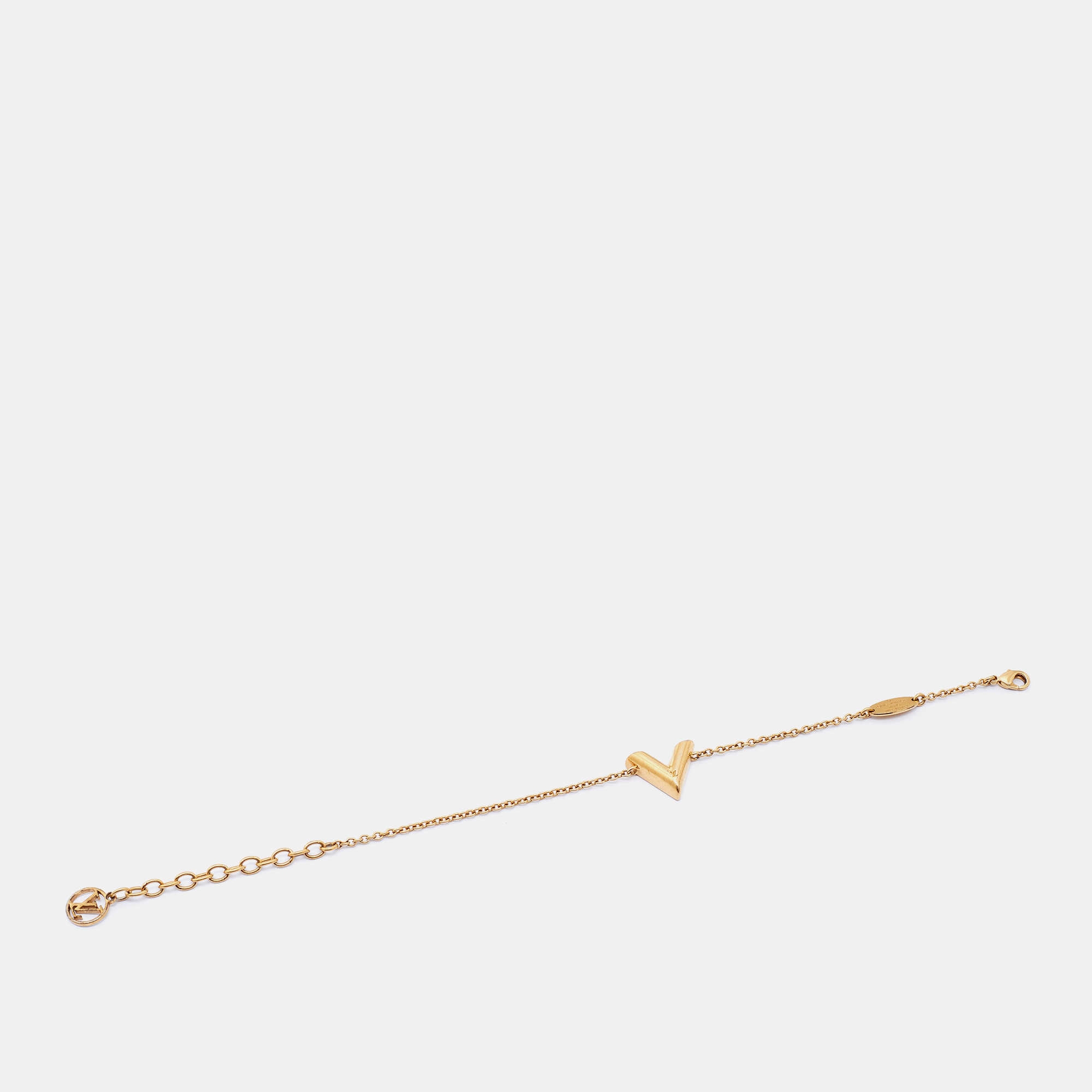 

Louis Vuitton Essential V Gold Tone Bracelet