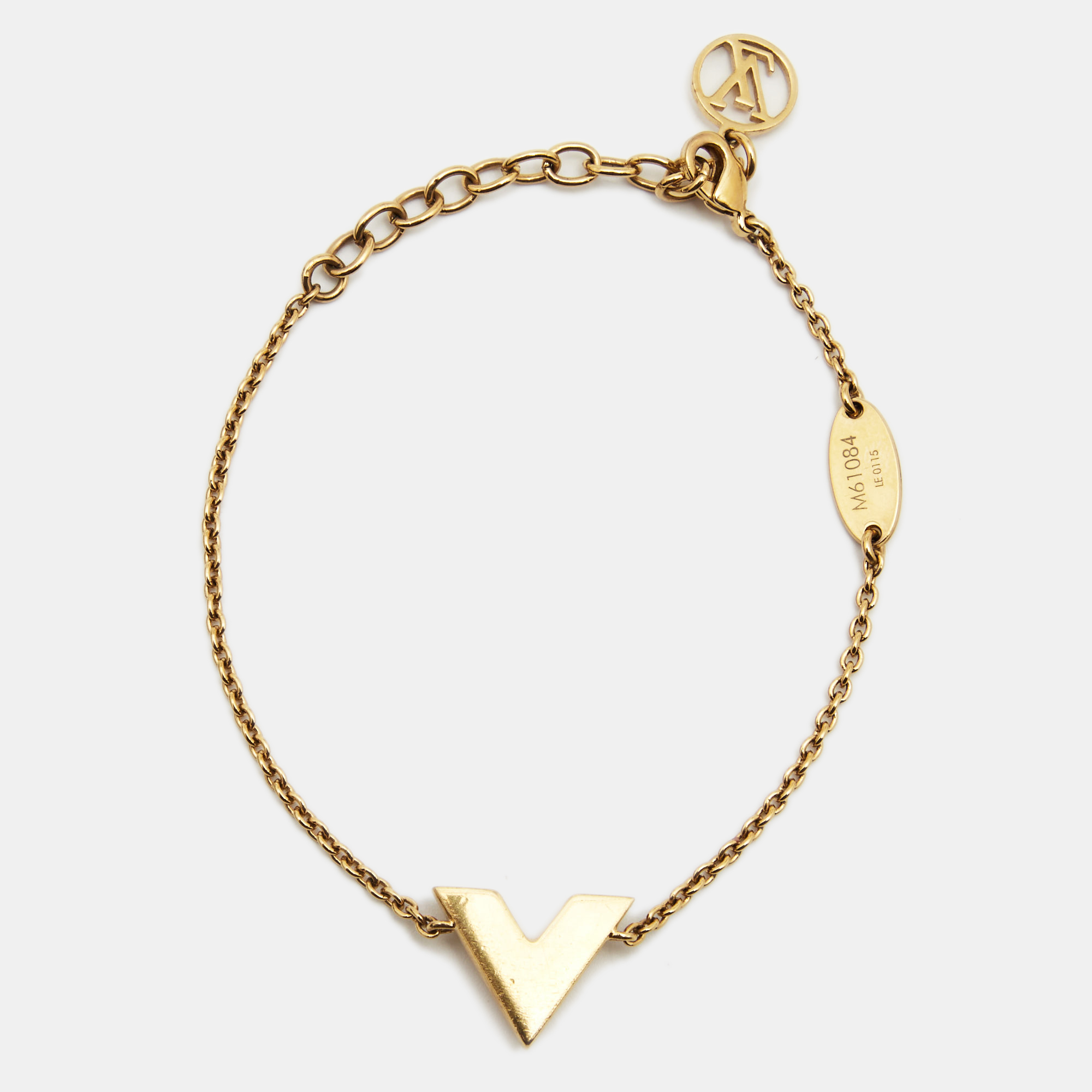 

Louis Vuitton Essential V Gold Tone Bracelet