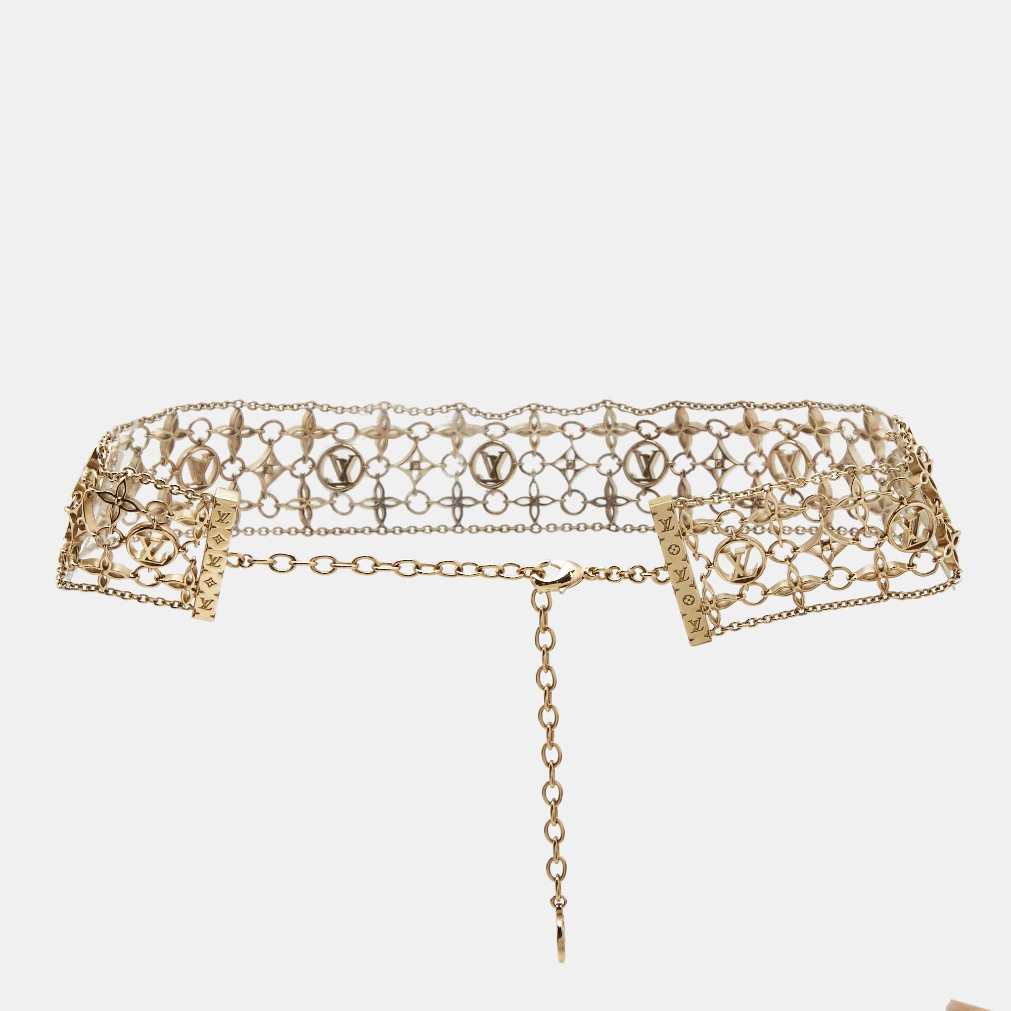 

Louis Vuitton Filigram Gold Tone Necklace
