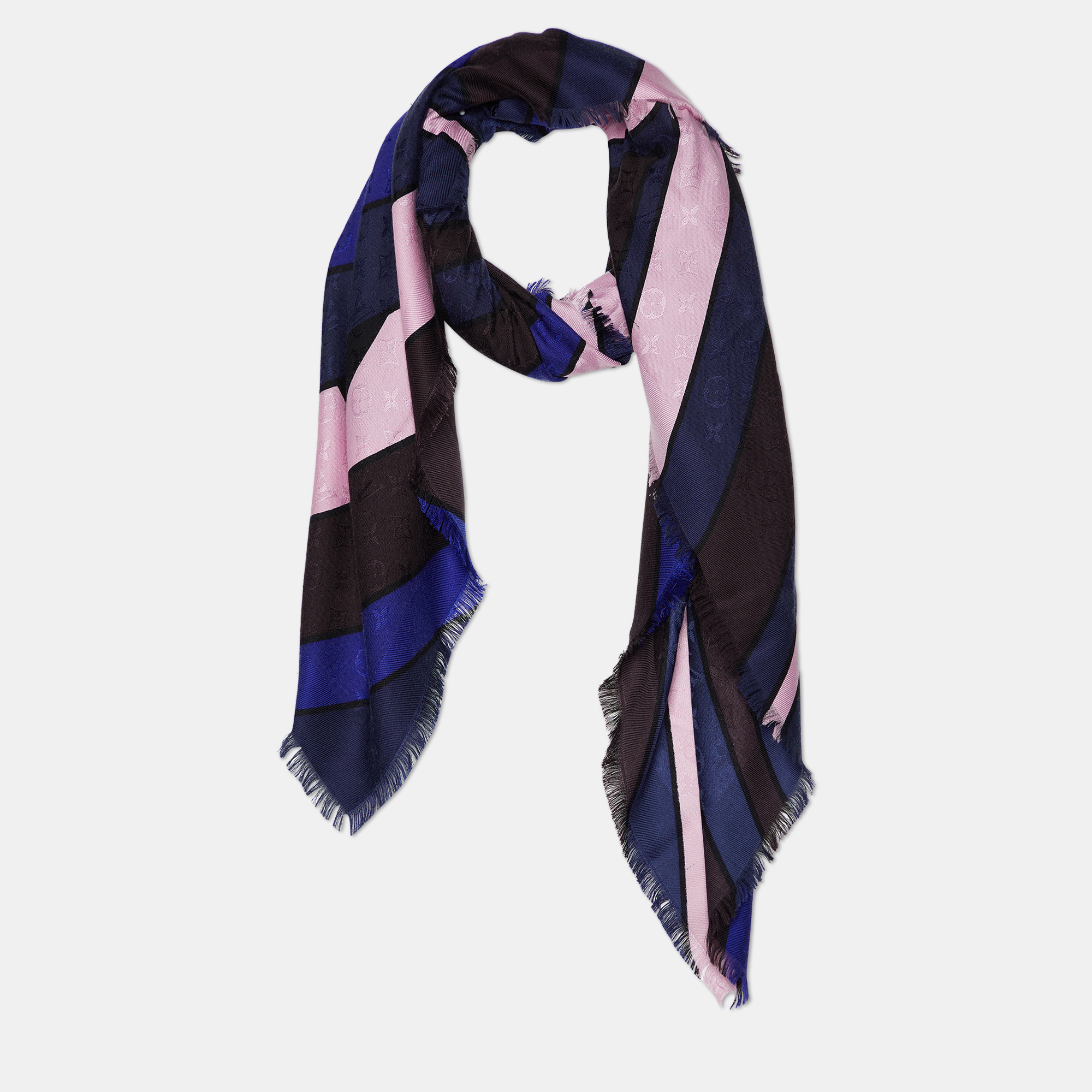 

Louis Vuitton Multicolour LVllusion V Silk Wool Shawl, Multicolor