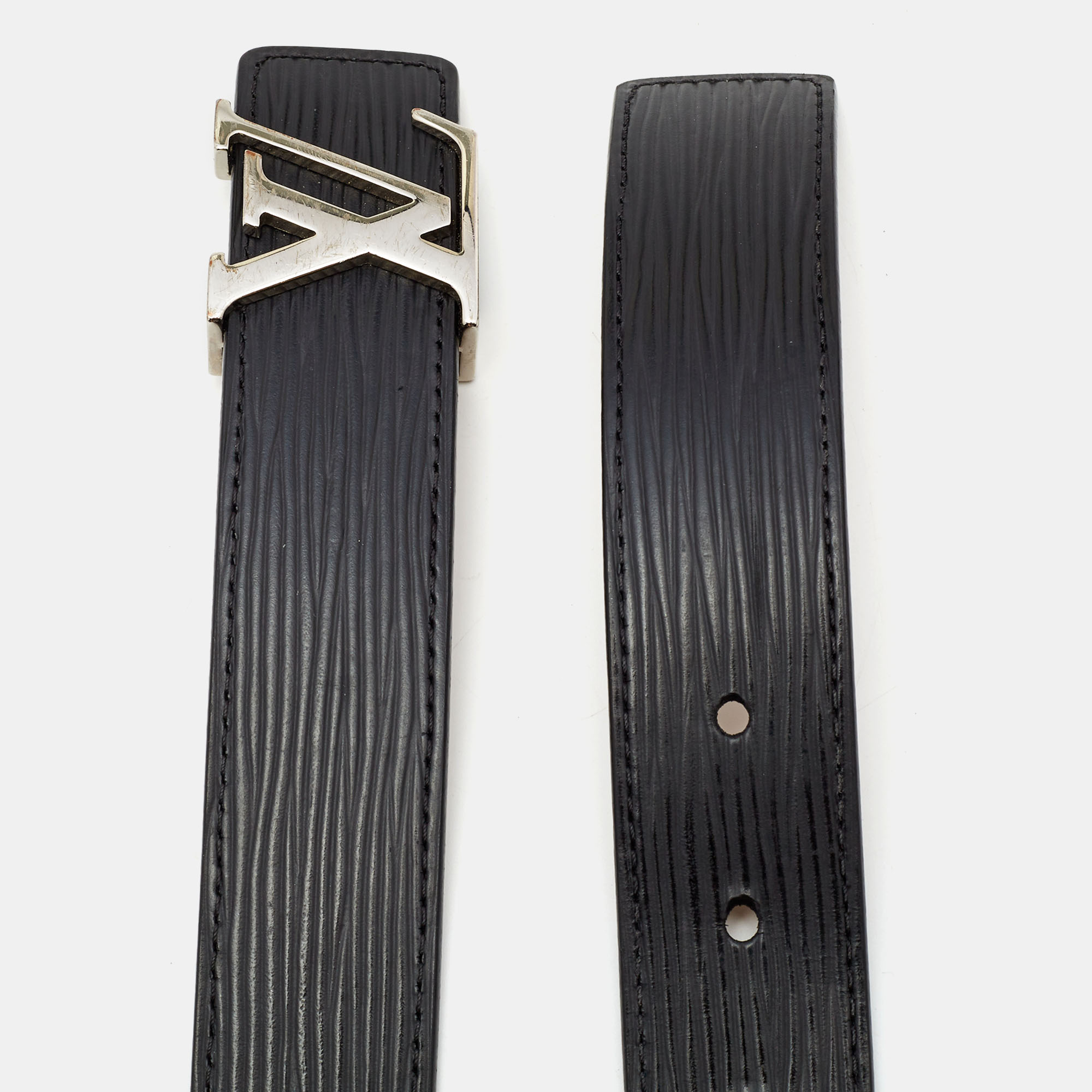 

Louis Vuitton Black Epi Leather Initials Belt Size