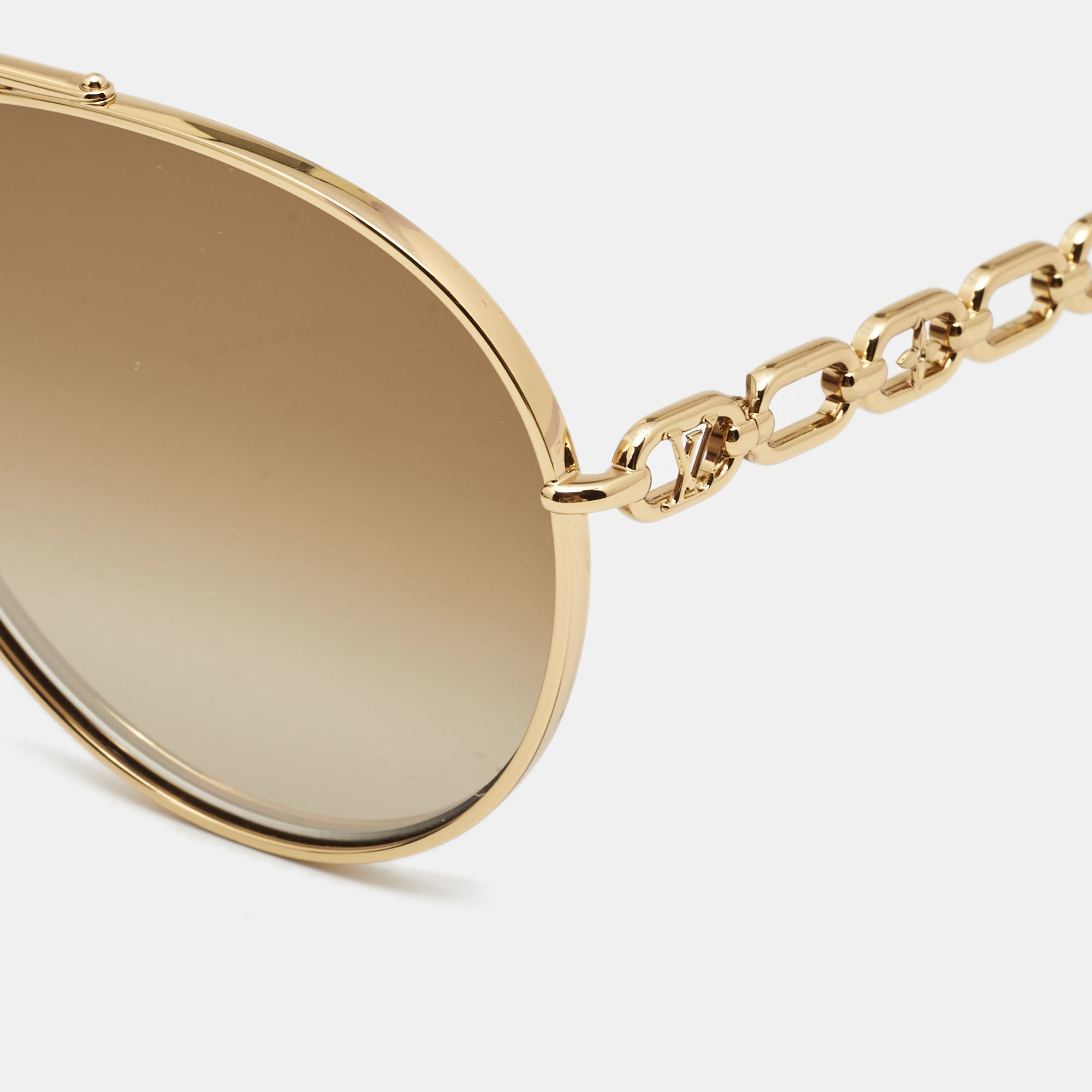 

Louis Vuitton Gold/Brown Z1539W My LV Chain Pilot Sunglasses