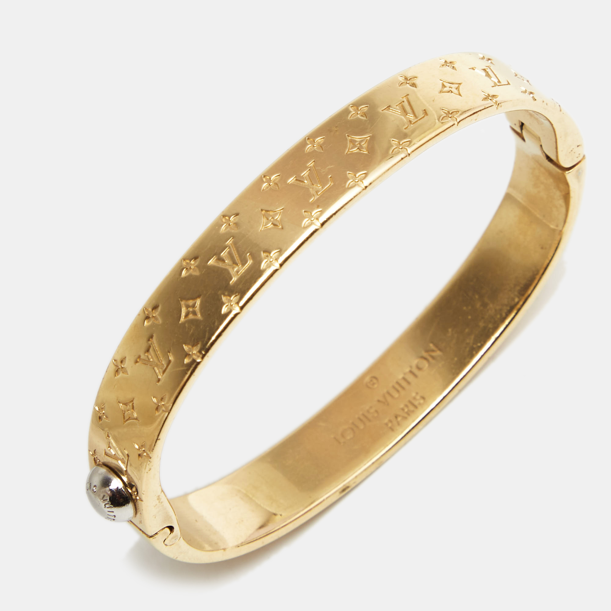 

Louis Vuitton Nanogram Gold Tone Cuff Bracelet