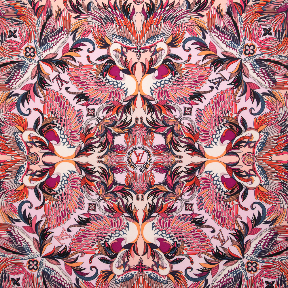 

Louis Vuitton Multicolour Pink Angels Printed Silk Scarf