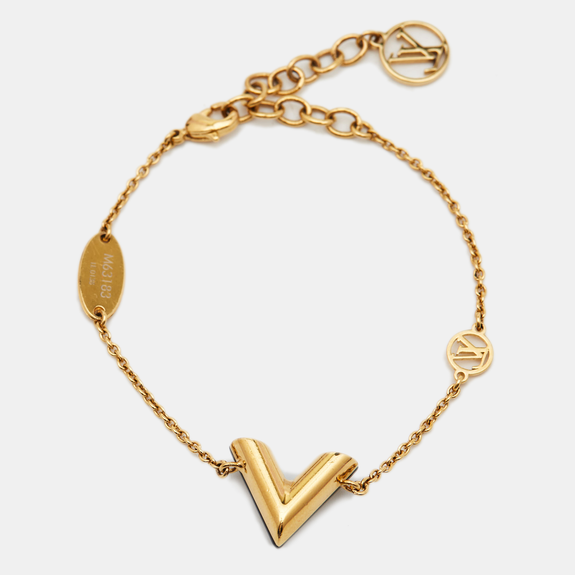 

Louis Vuitton Essential V Lacquer Gold Tone Bracelet