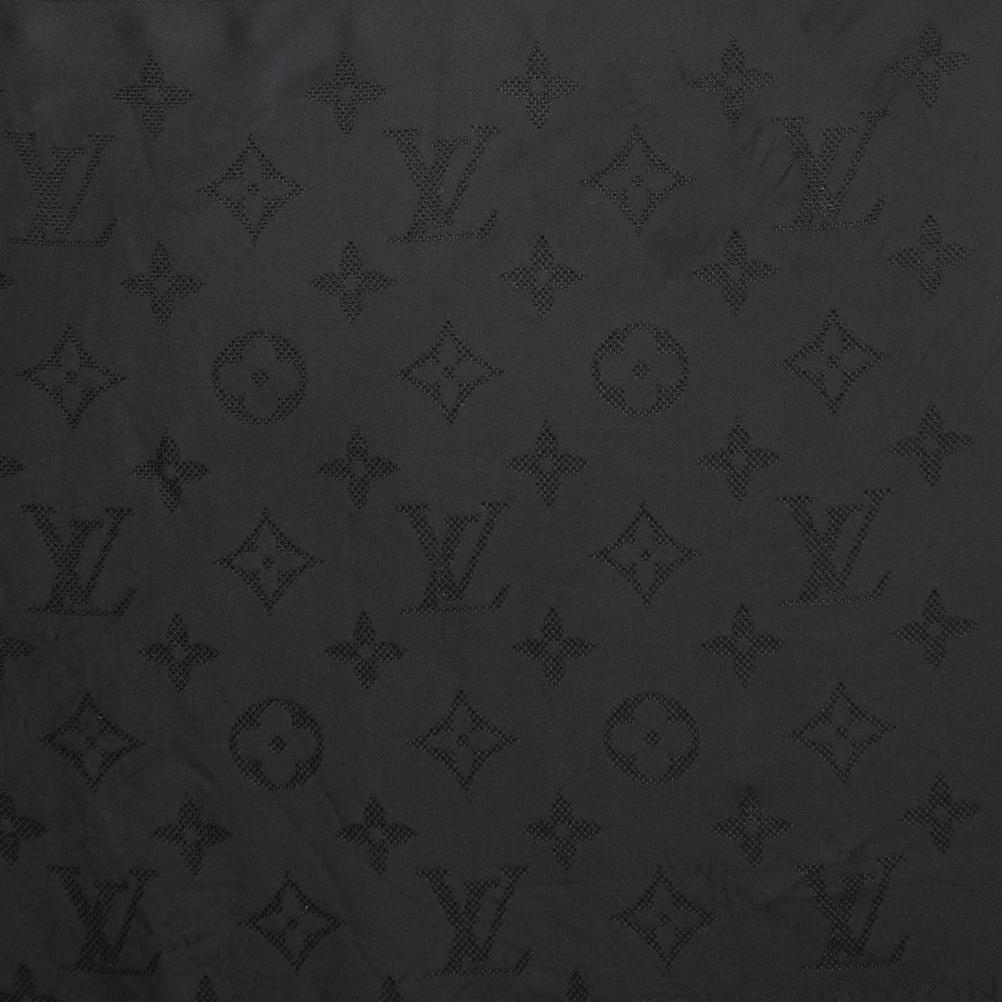 

Louis Vuitton Black Monogram Pattern Silk Scarf