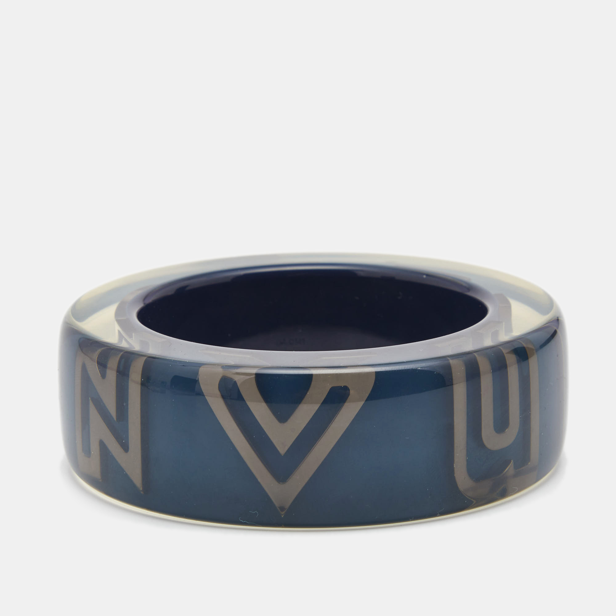 Pre-owned Louis Vuitton Wanted Resin Gunmetal Tone Bangle Bracelet
