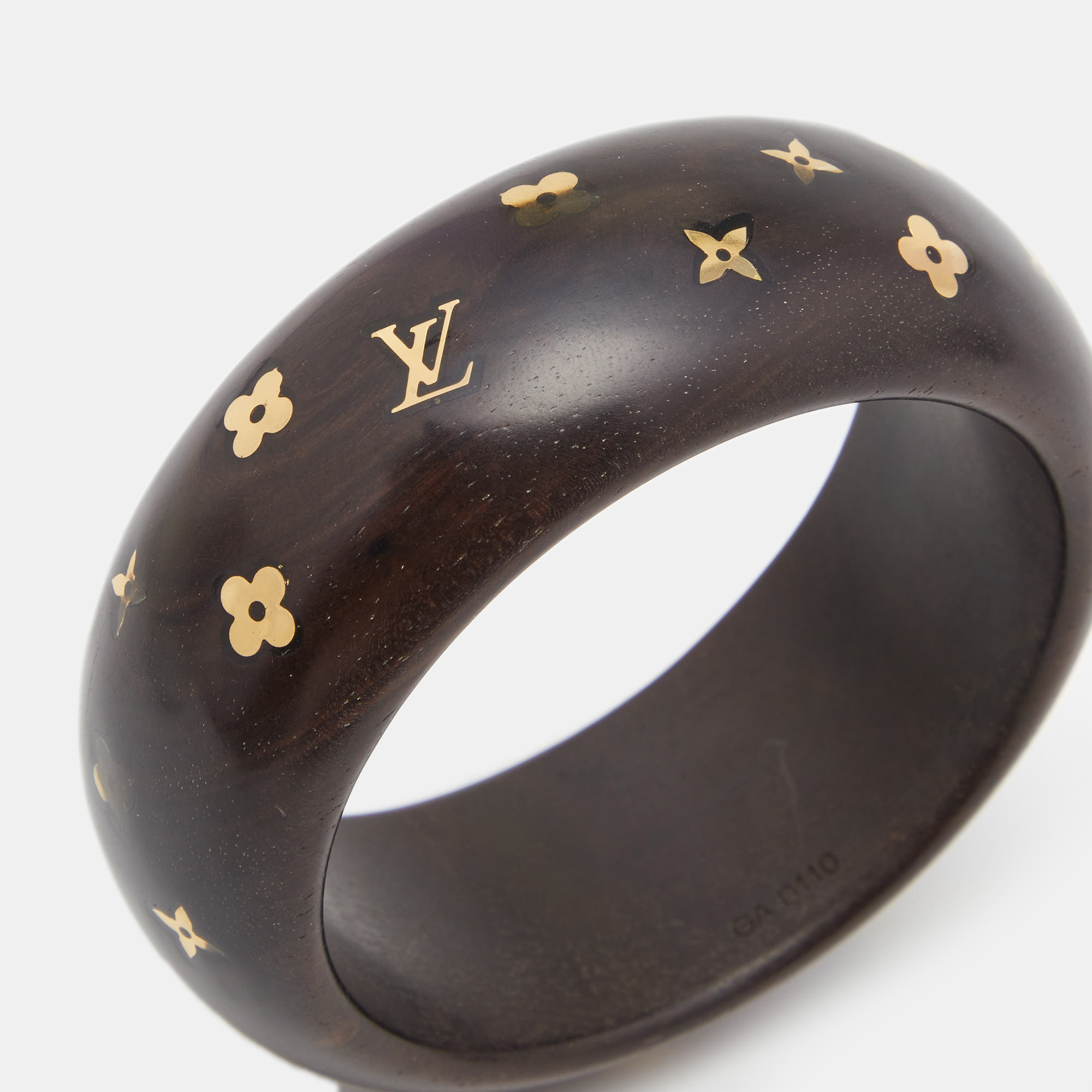 

Louis Vuitton Wood Gold Tone Bangle Bracelet