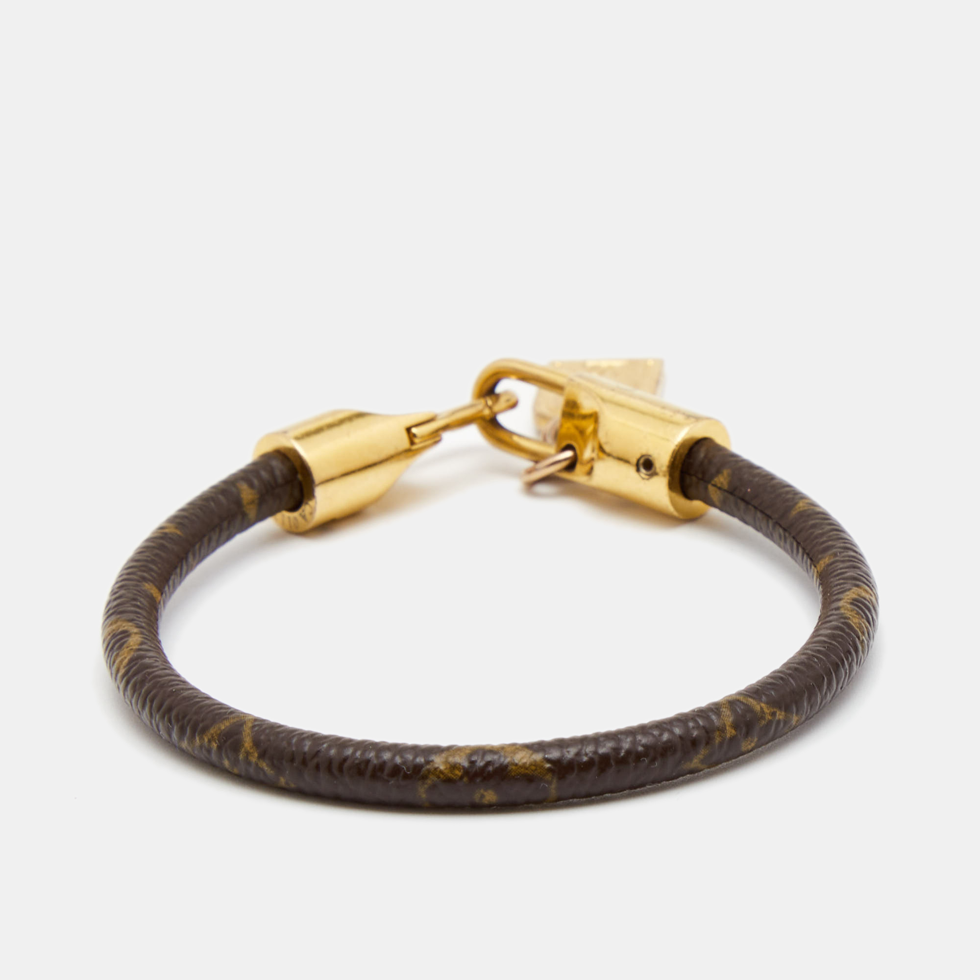 

Louis Vuitton Monogram Luck It Brown Canvas Gold Tone Charm Bracelet