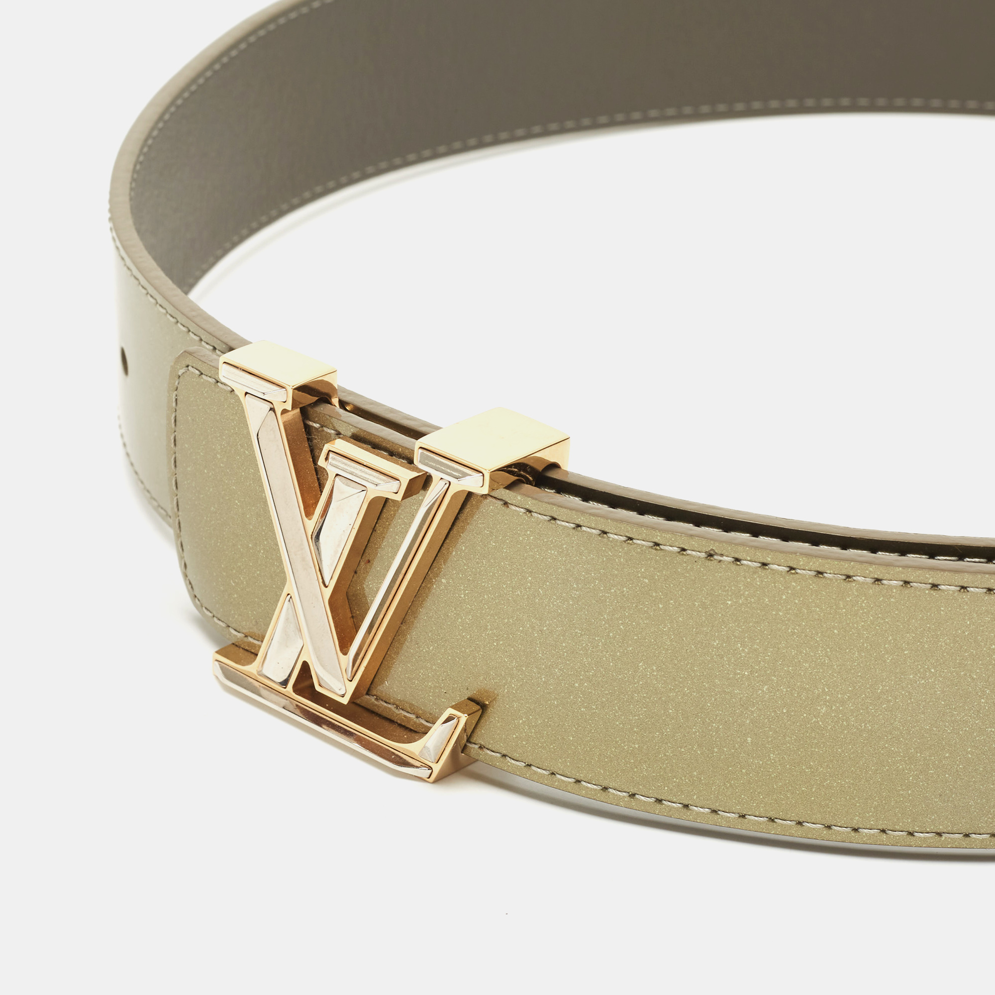 

Louis Vuitton Green Vernis LV Initiales Belt