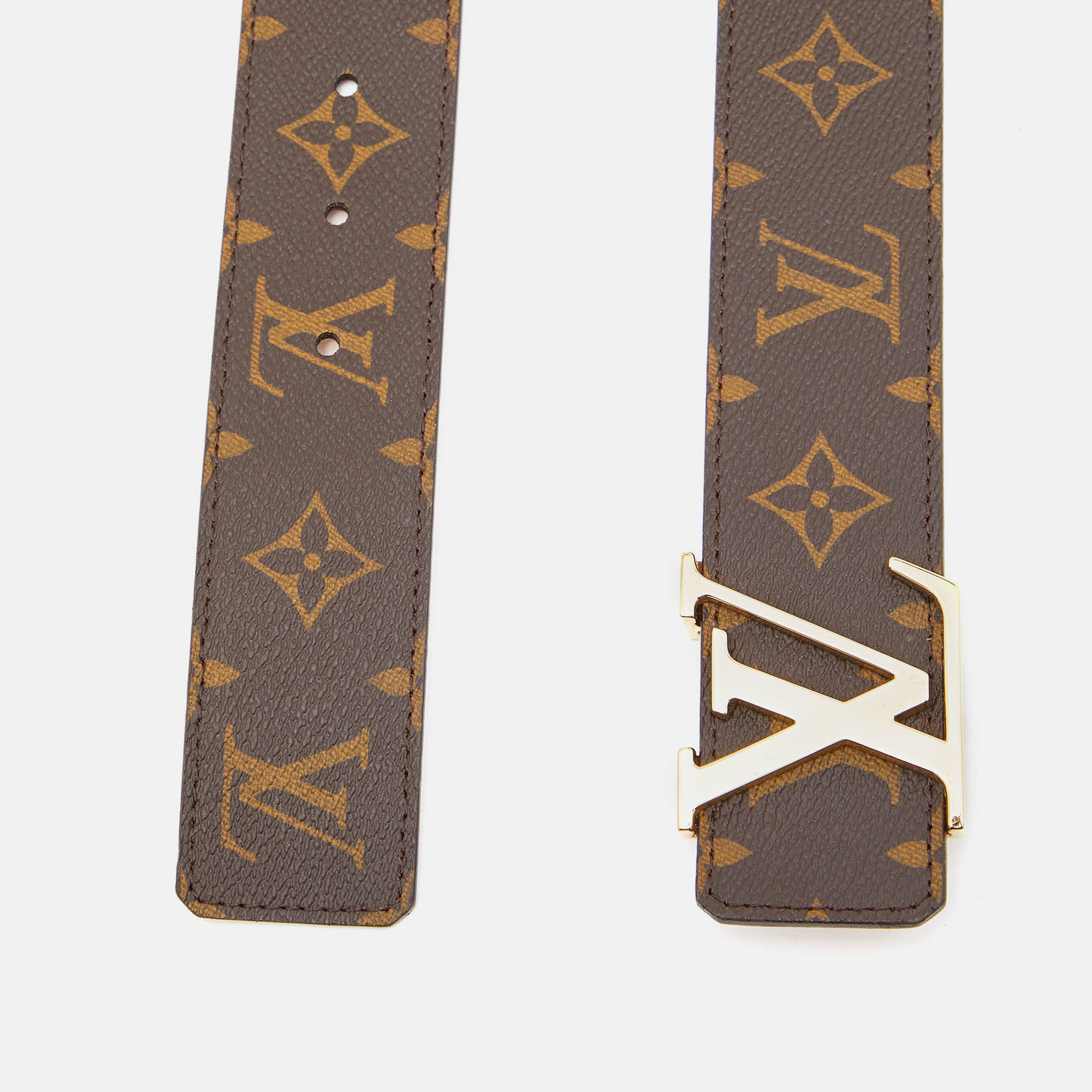 

Louis Vuitton Monogram Canvas LV Initiales Belt, Brown