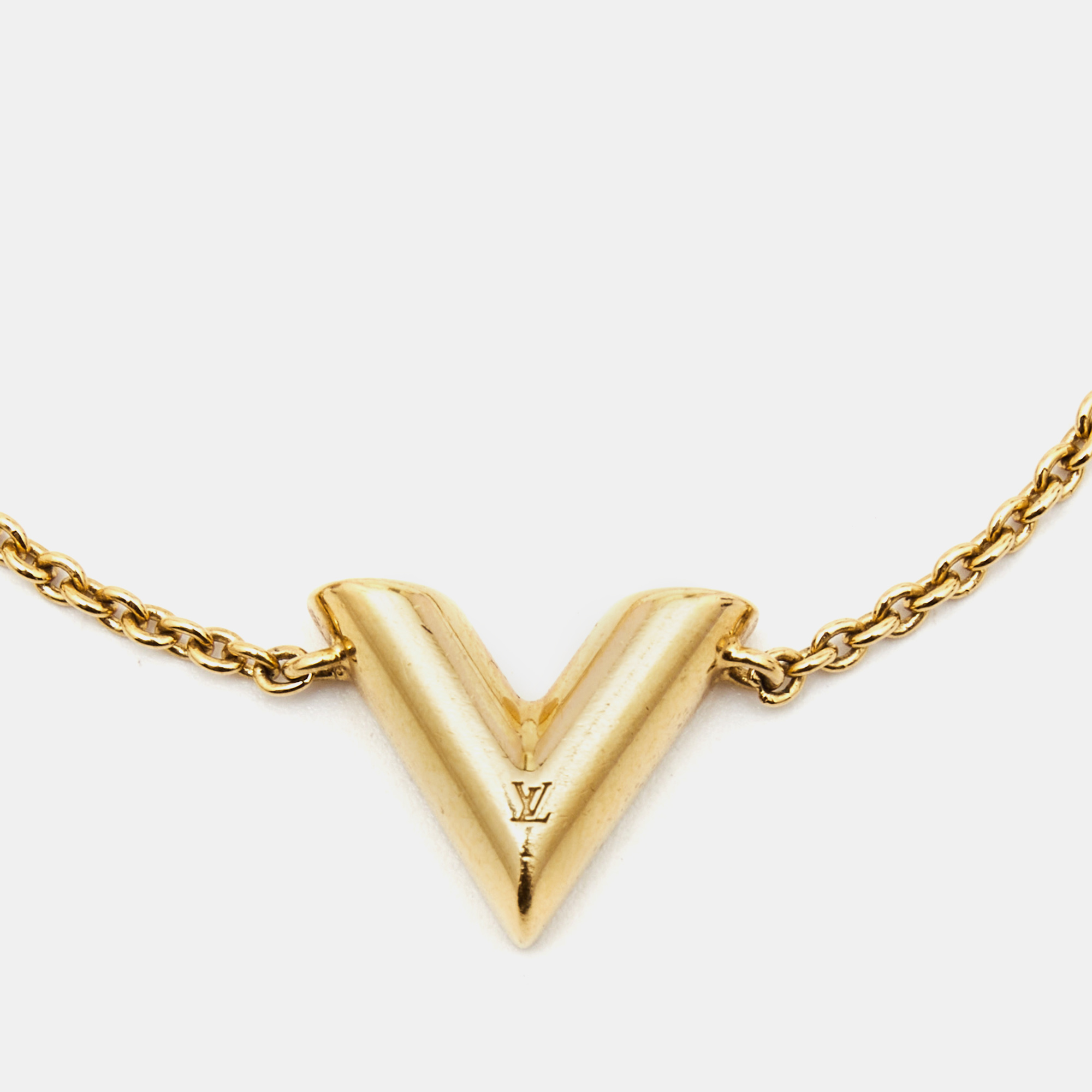 

Louis Vuitton Essential V Gold Tone Bracelet