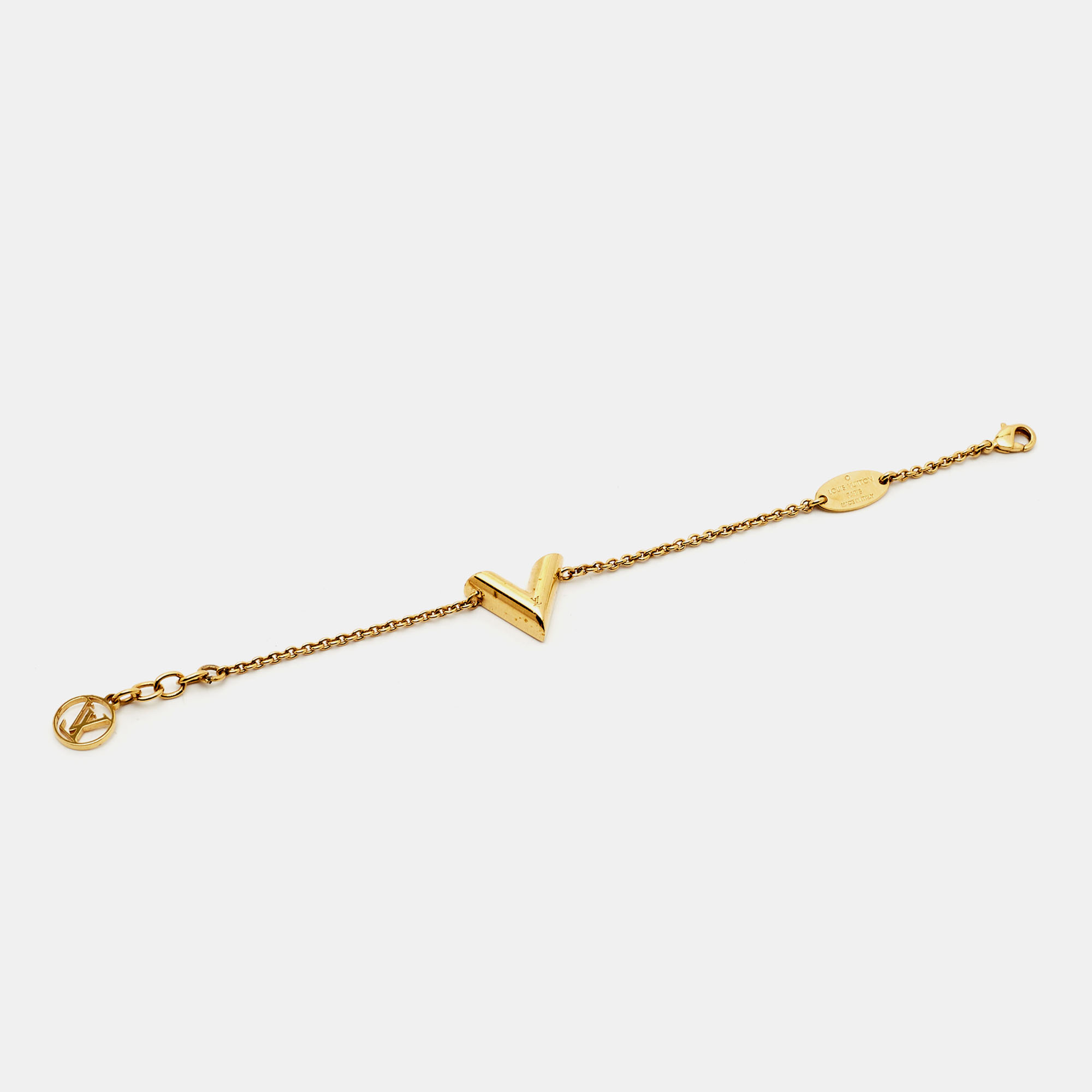 

Louis Vuitton Essential V Gold Tone Metal Bracelet