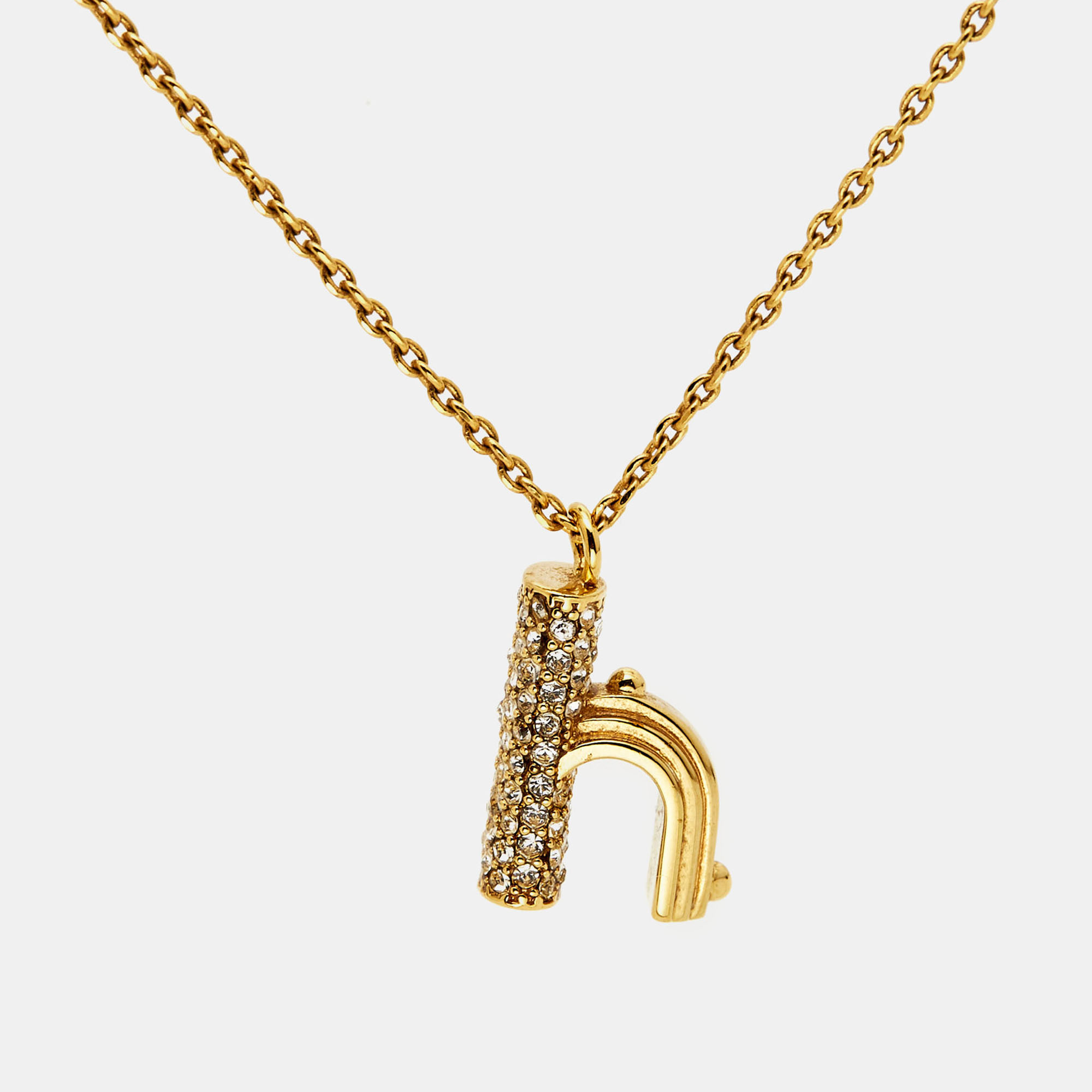 

Louis Vuitton LV & Me Crystals Letter H Gold Tone Neckalce