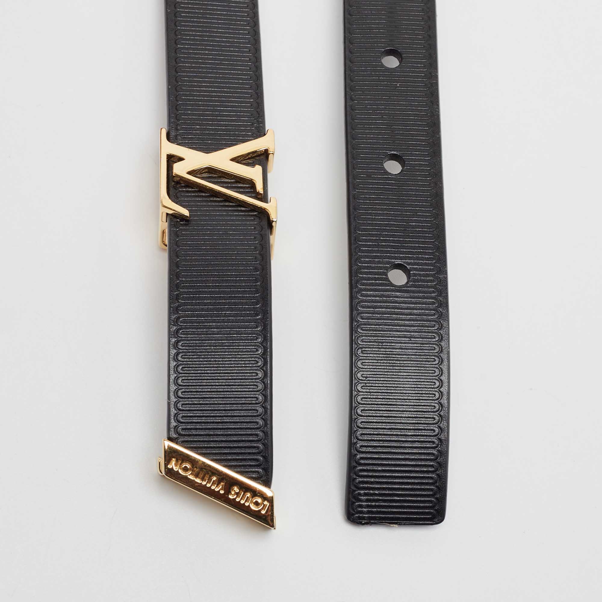 

Louis Vuitton Black Leather LV Initiales Belt