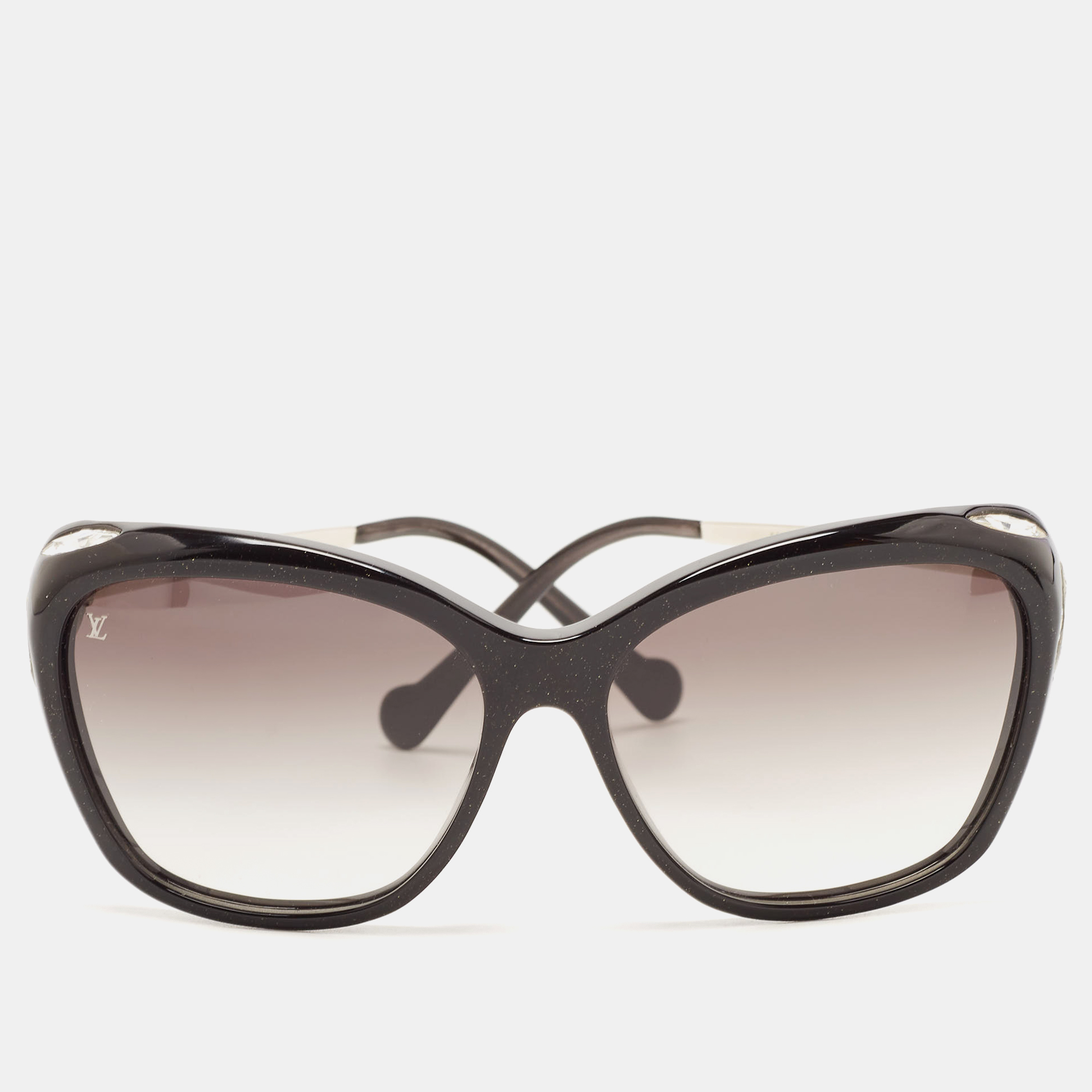 Pre-owned Louis Vuitton Black Gradient Z0760e Crystals Square Sunglasses