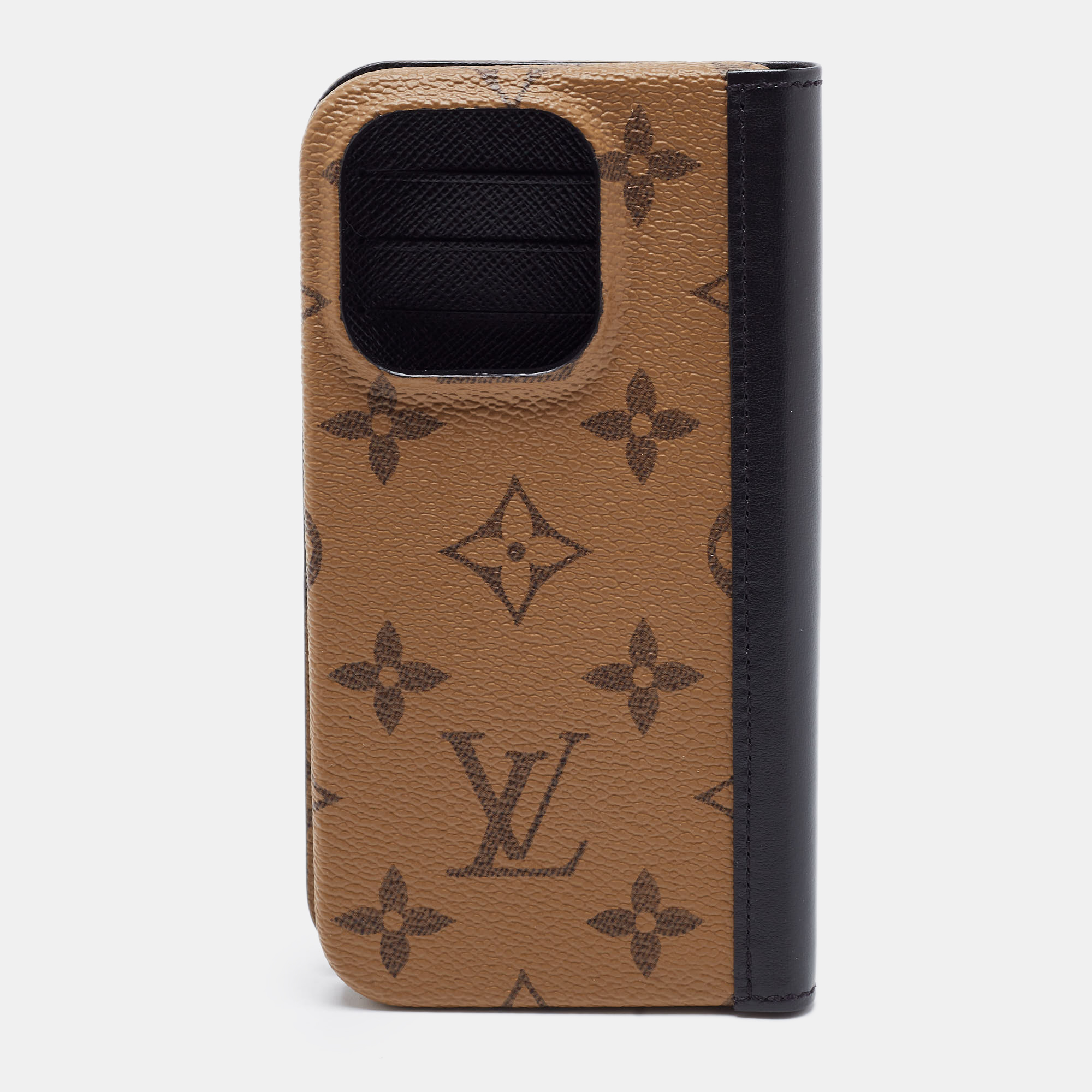 

Louis Vuitton Monogram Reverse Canvas iPhone 14 Pro Folio Case, Brown