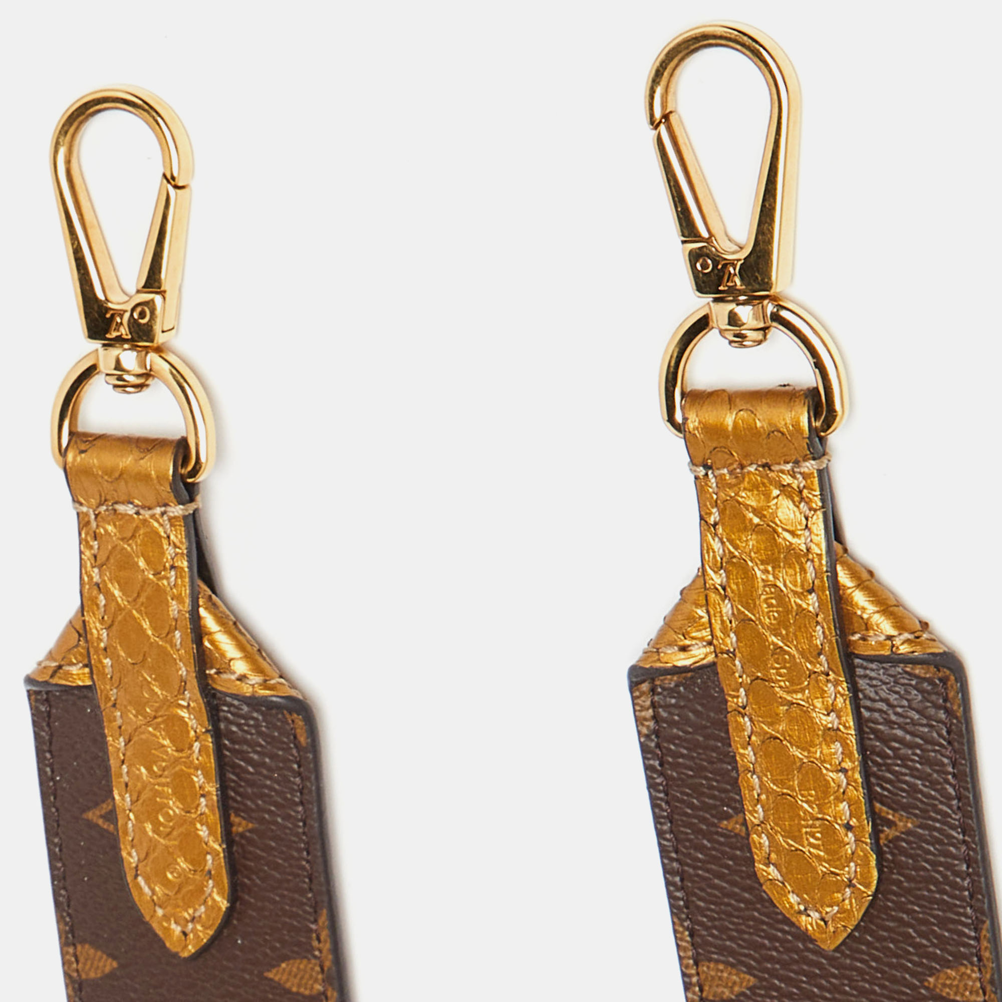 

Louis Vuitton Gold/Brown Monogram Canvas and Python Shoulder Bag Strap