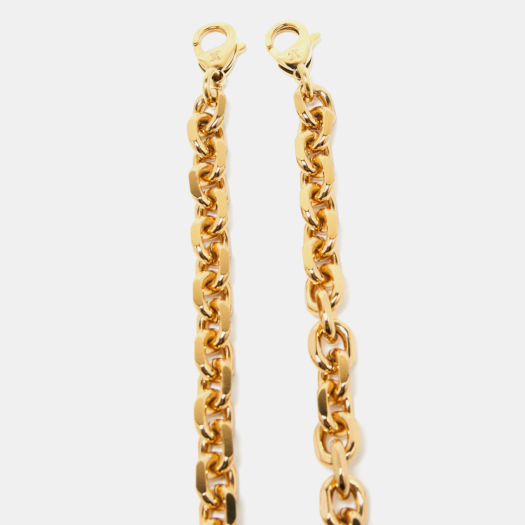 

Louis Vuitton Gold Chain Link LV Logo Wrap Waist Belt
